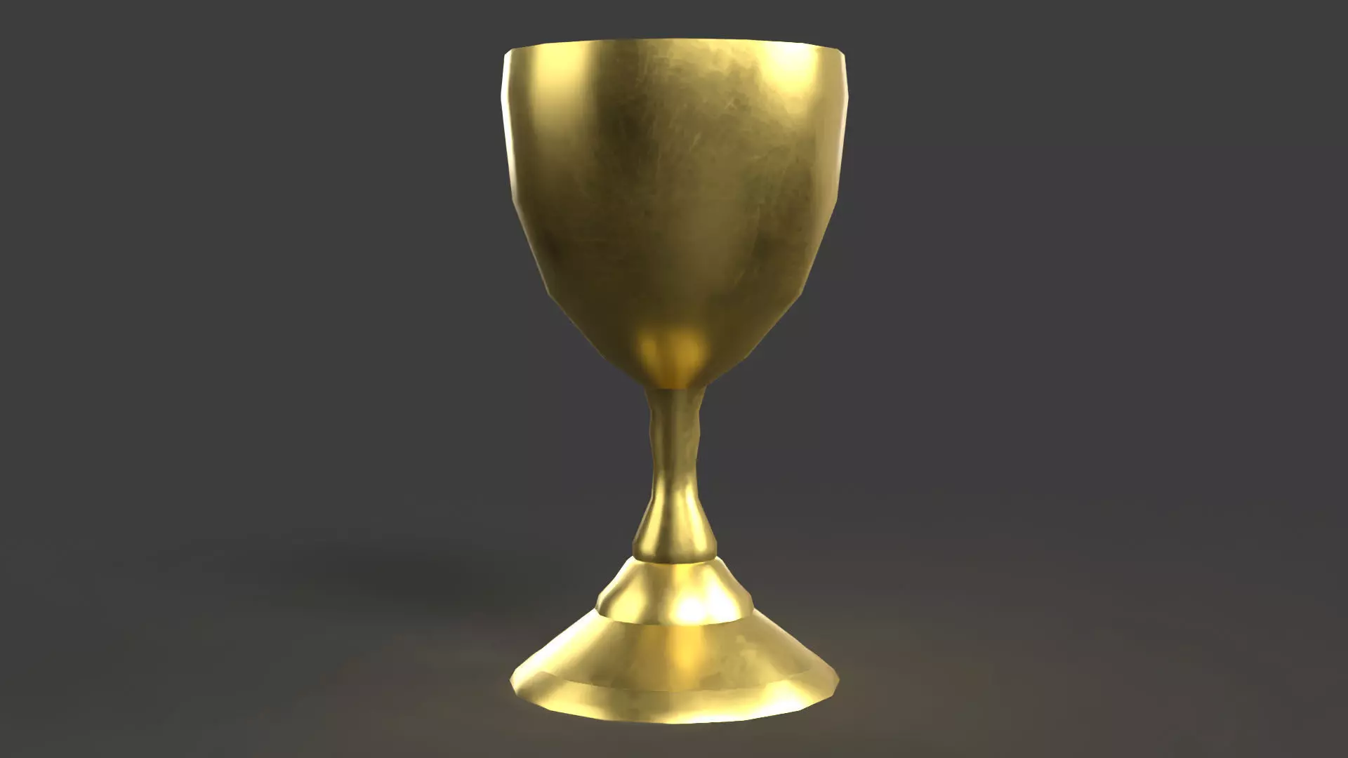 Golden Goblet Low-poly 3D model_0
