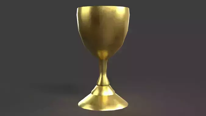 Golden Goblet Low-poly 3D model