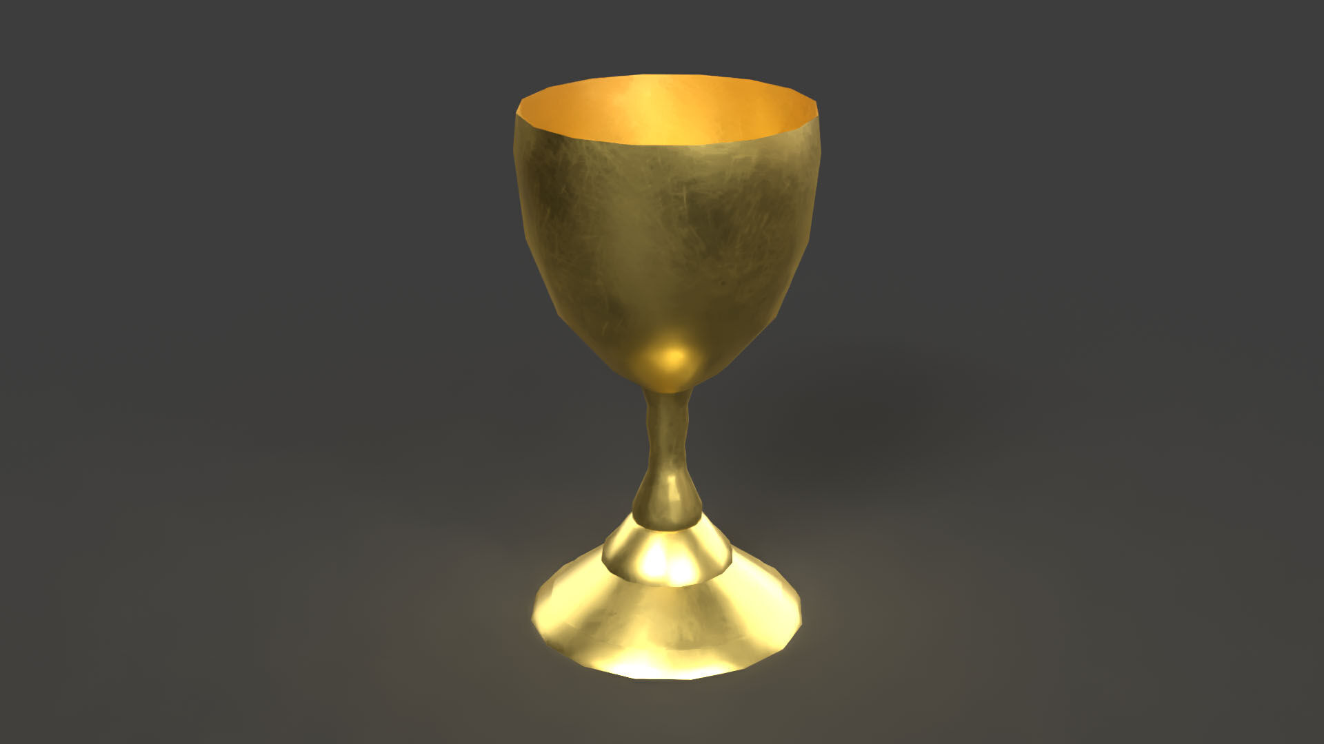 Golden Goblet Low-poly 3D model_3