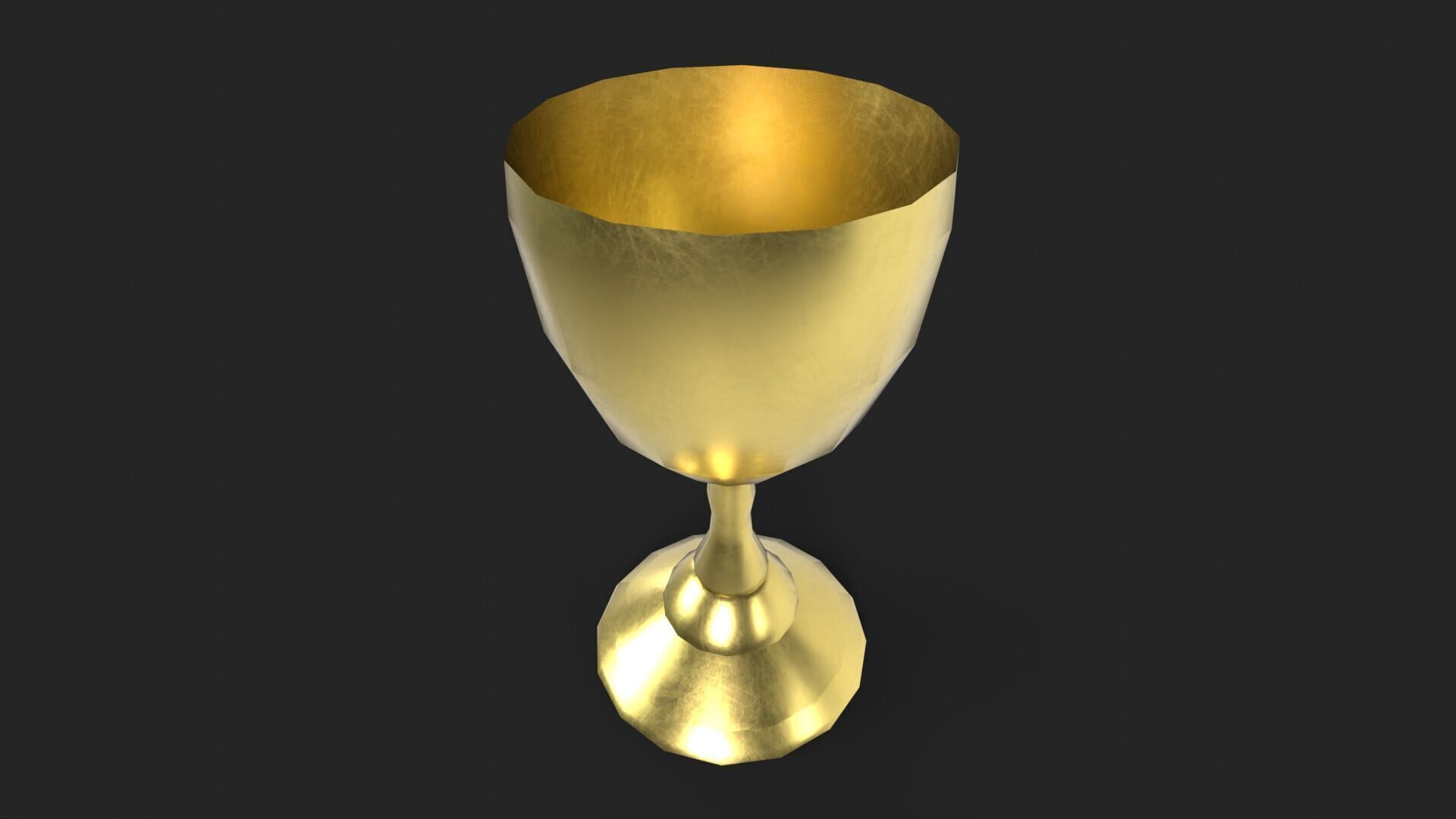 Golden Goblet Low-poly 3D model_7