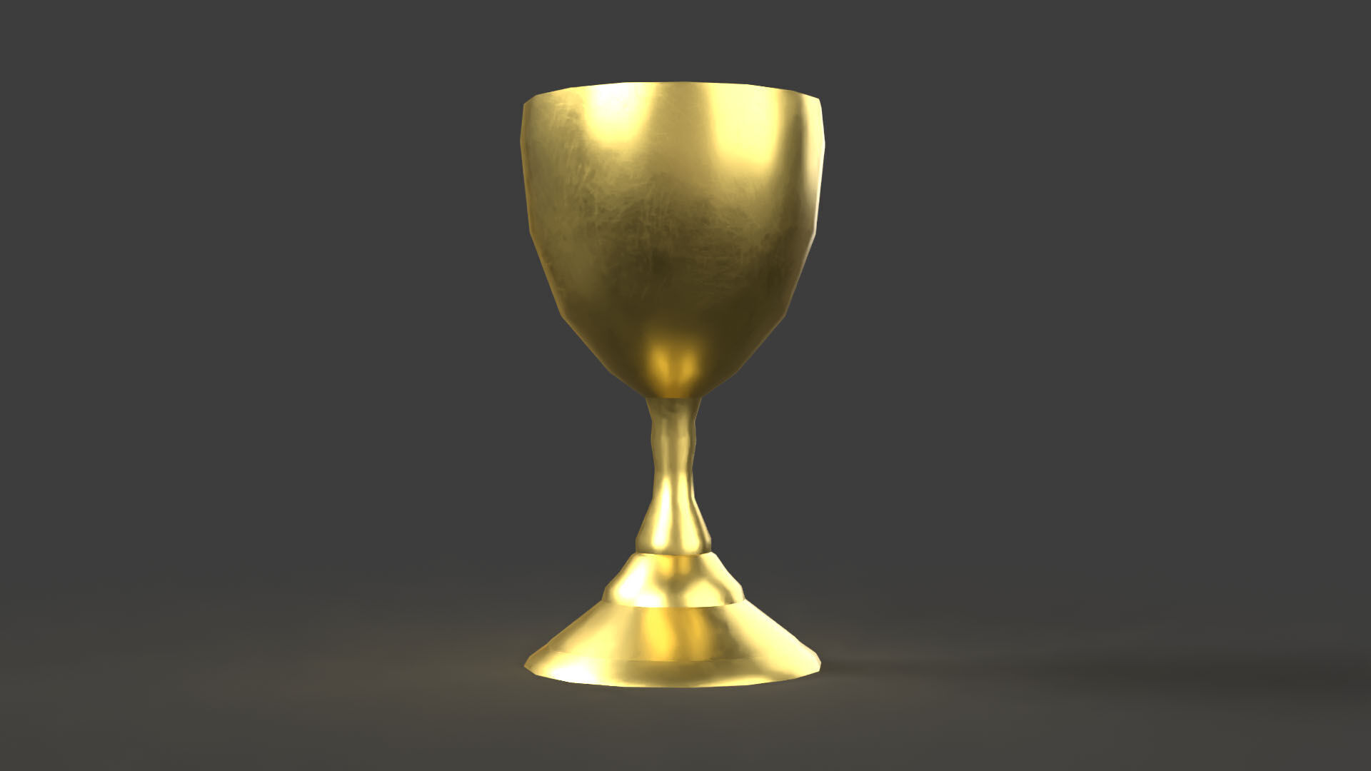 Golden Goblet Low-poly 3D model_5