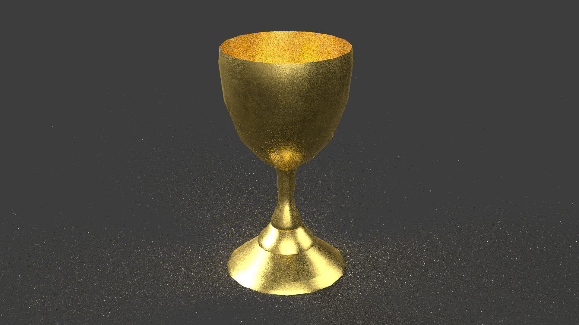Golden Goblet Low-poly 3D model_6