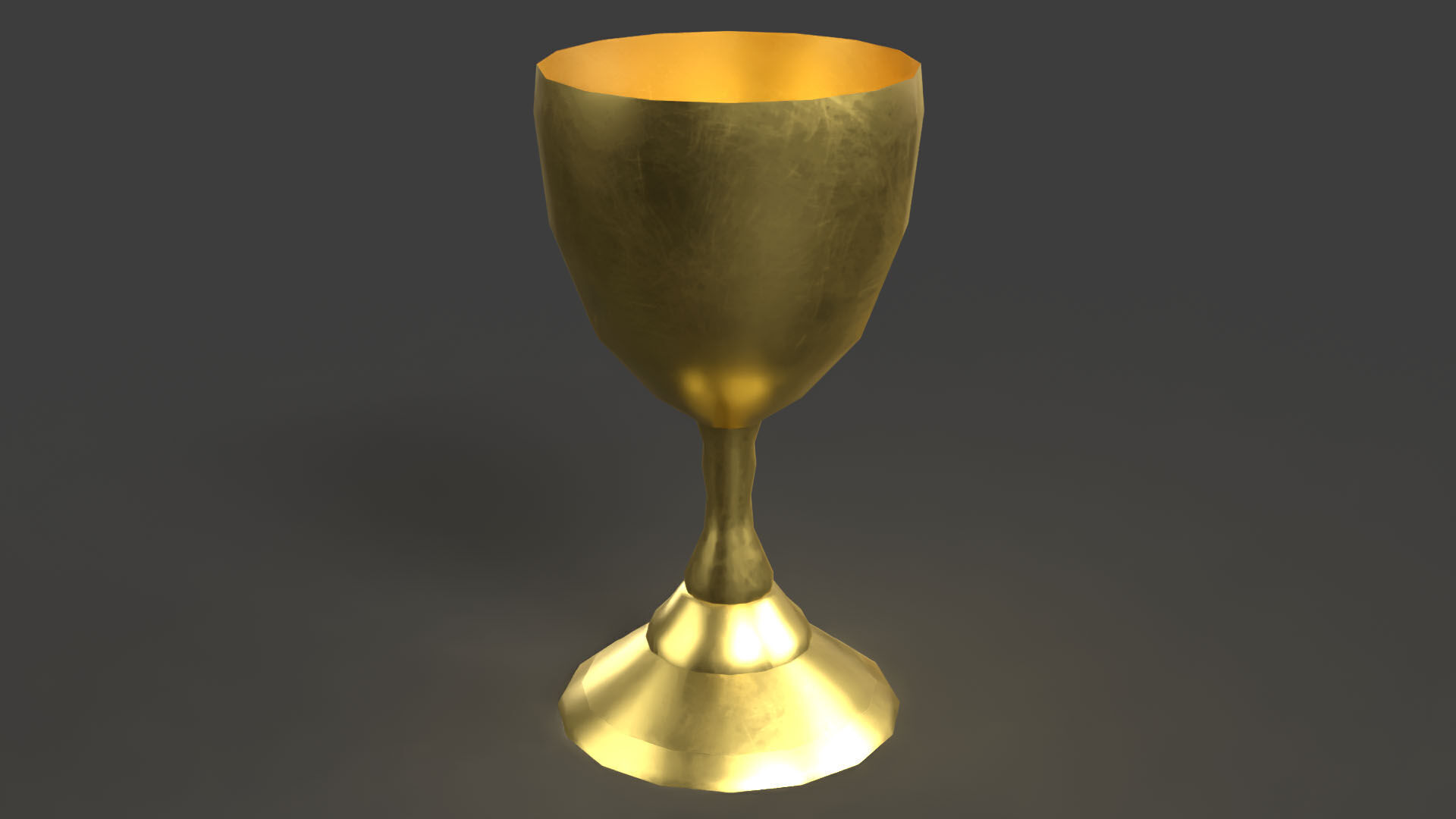 Golden Goblet Low-poly 3D model_2