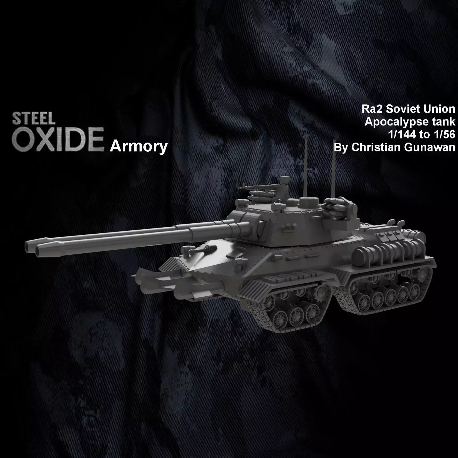 Red Alert 2 inspired Apocalypse tank for 3D printing 3D print model_0