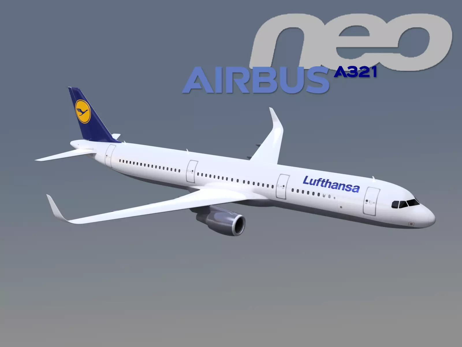Airbus A321neo Lufthansa 3D model_0