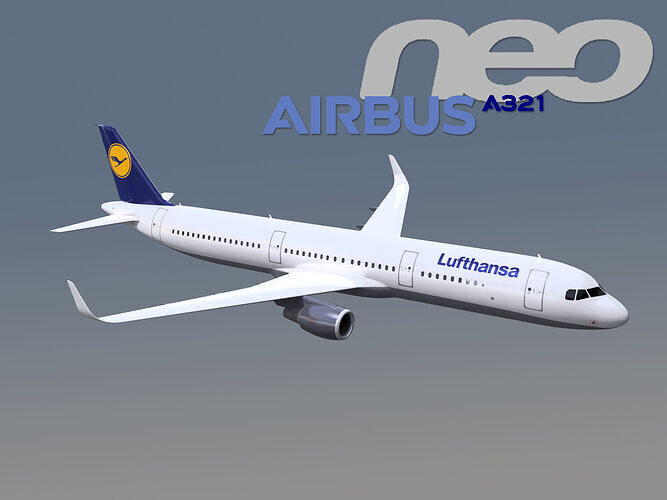 Airbus A321neo Lufthansa 3D model