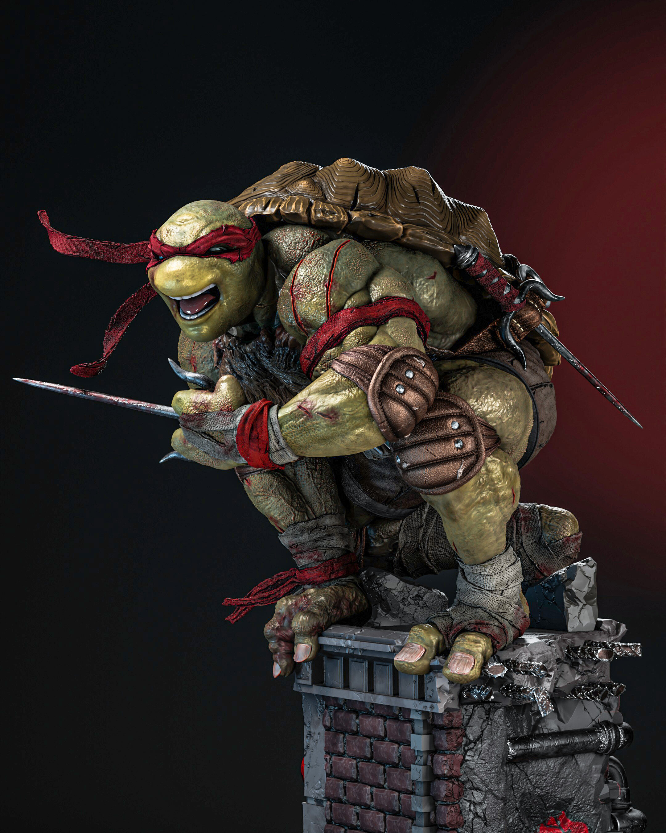 Raphael TMNT Tortuga Ninja - STL 3D print model_7