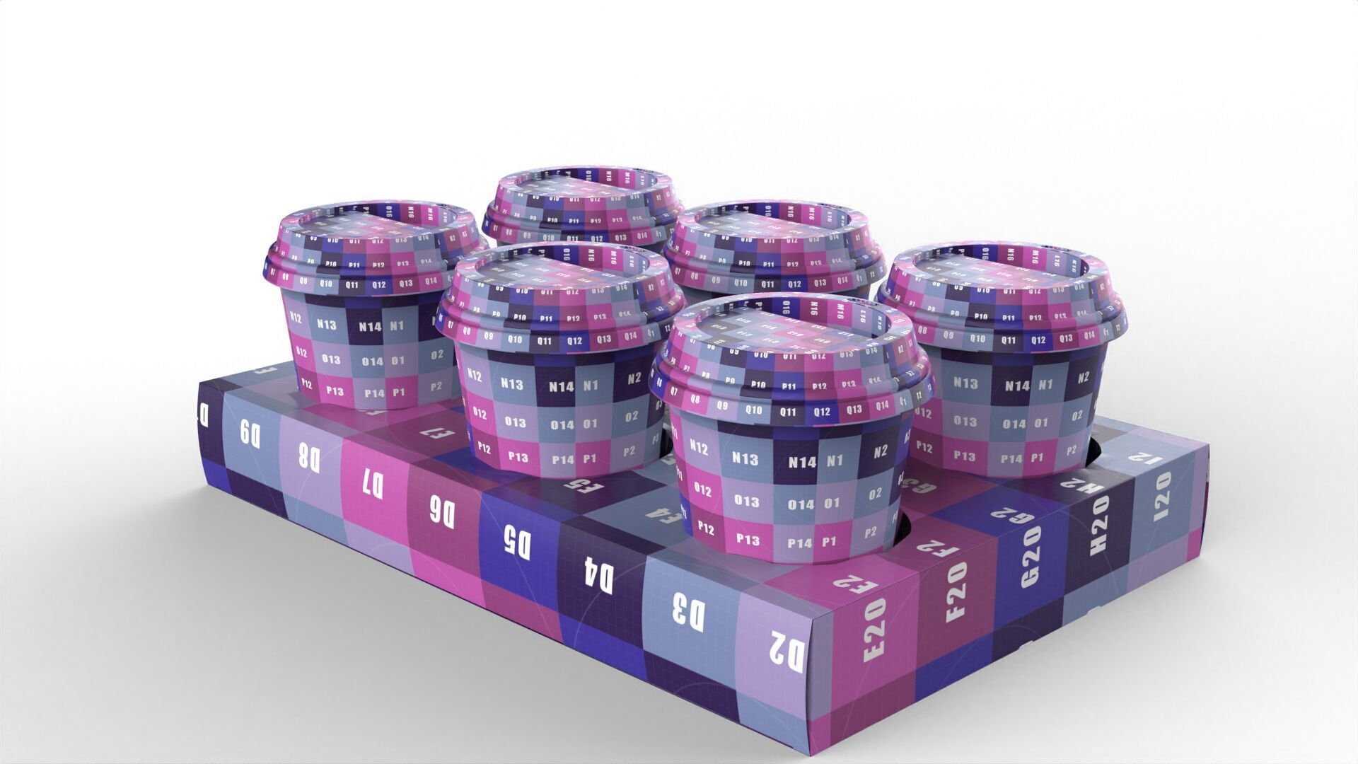 Six Coffee Cups with Kraft Paper Holder Texture_8