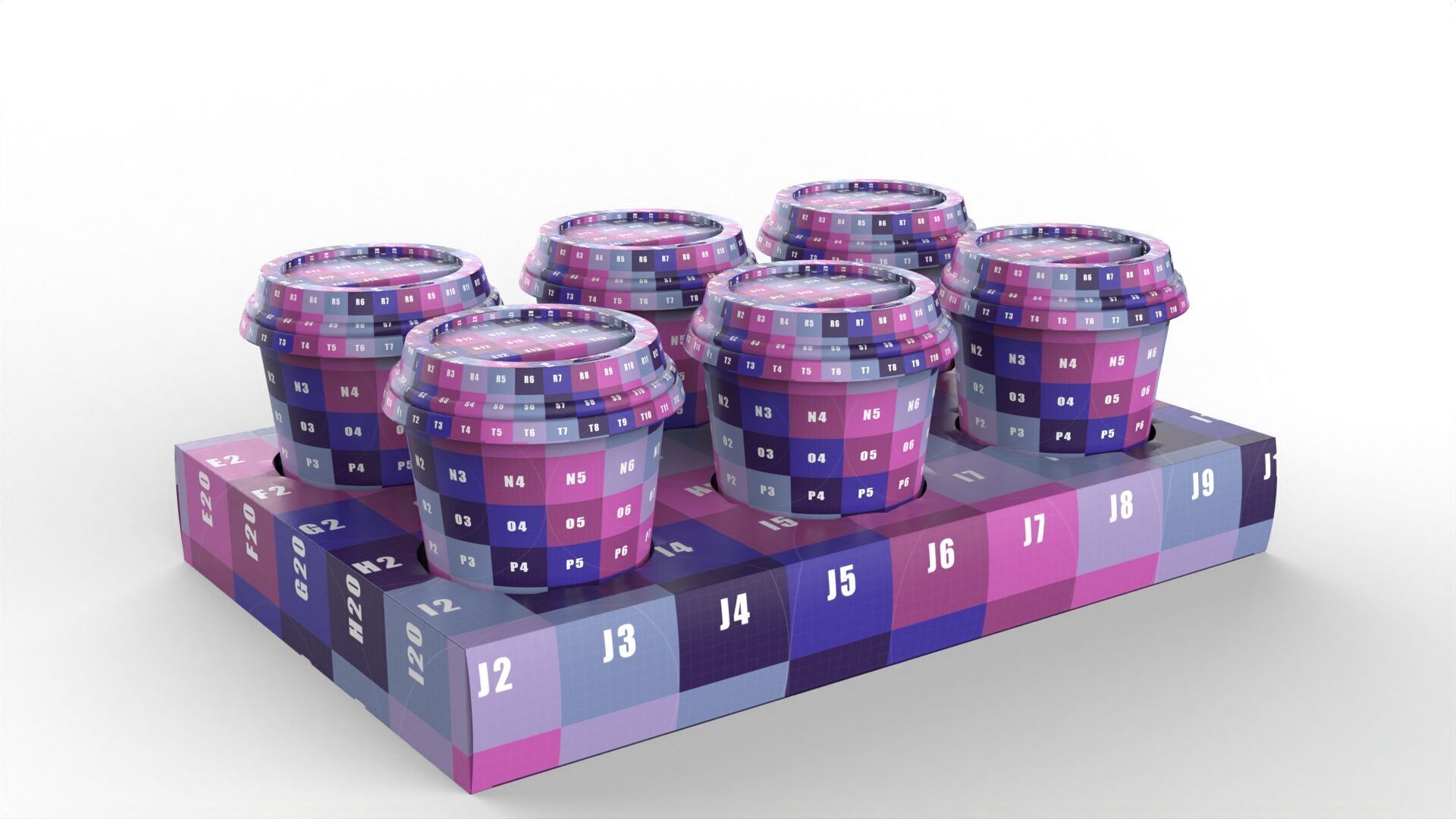 Six Coffee Cups with Kraft Paper Holder Texture_6