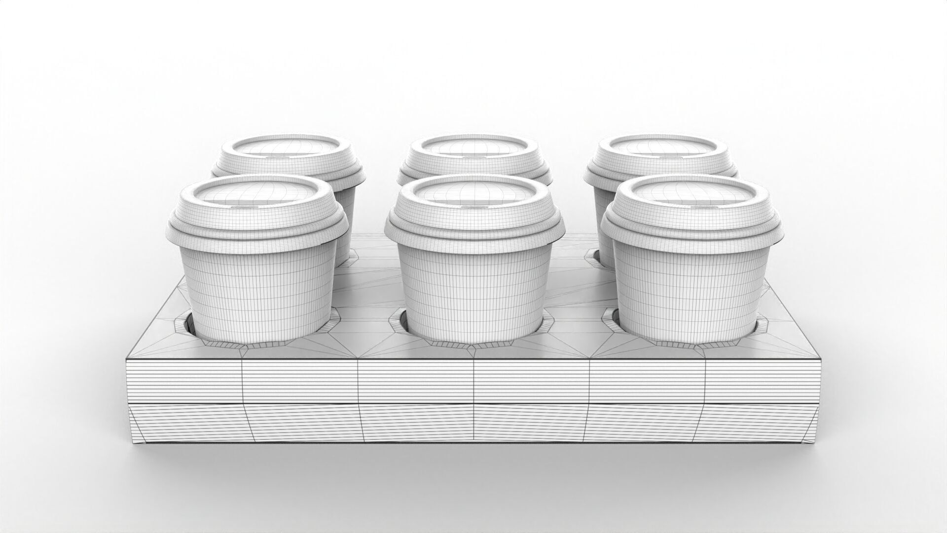 Six Coffee Cups with Kraft Paper Holder Texture_4