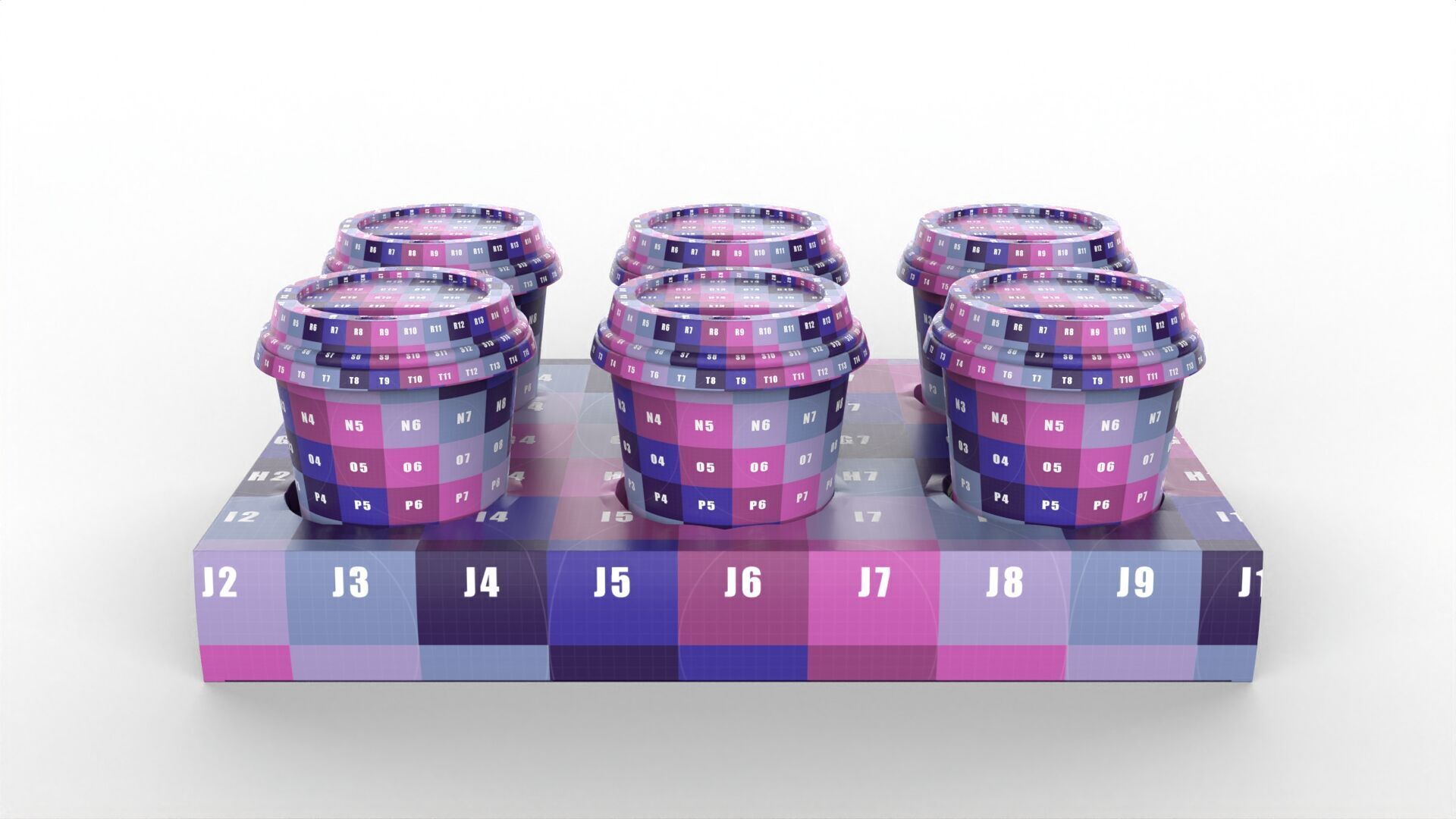 Six Coffee Cups with Kraft Paper Holder Texture_7