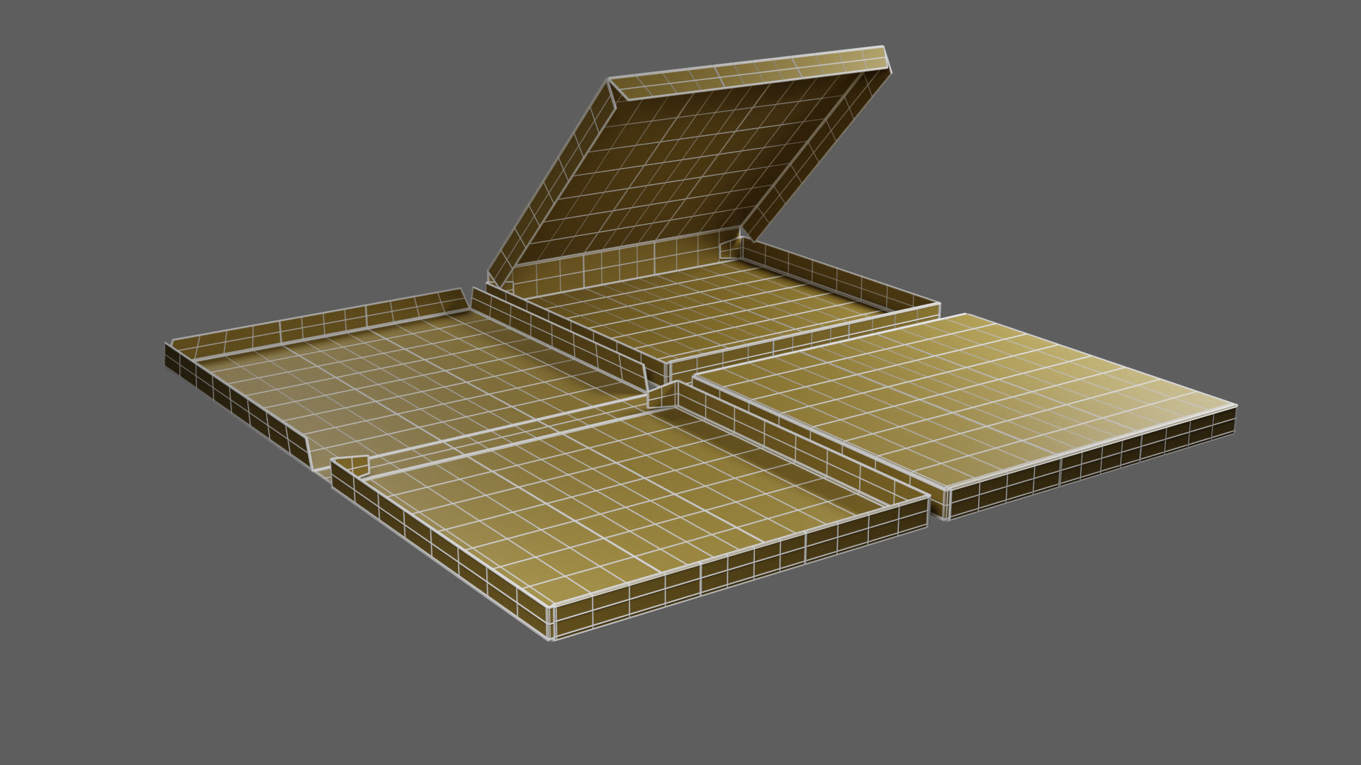 8-inch Pizza Boxes Kraft Paper Mockup 3D Model Collection_17