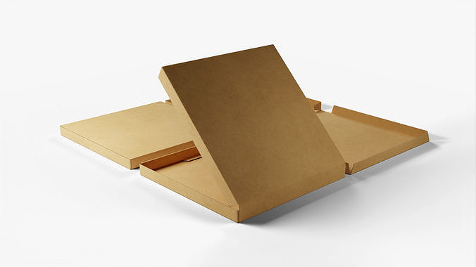 8-inch Pizza Boxes Kraft Paper Mockup 3D Model Pack 3