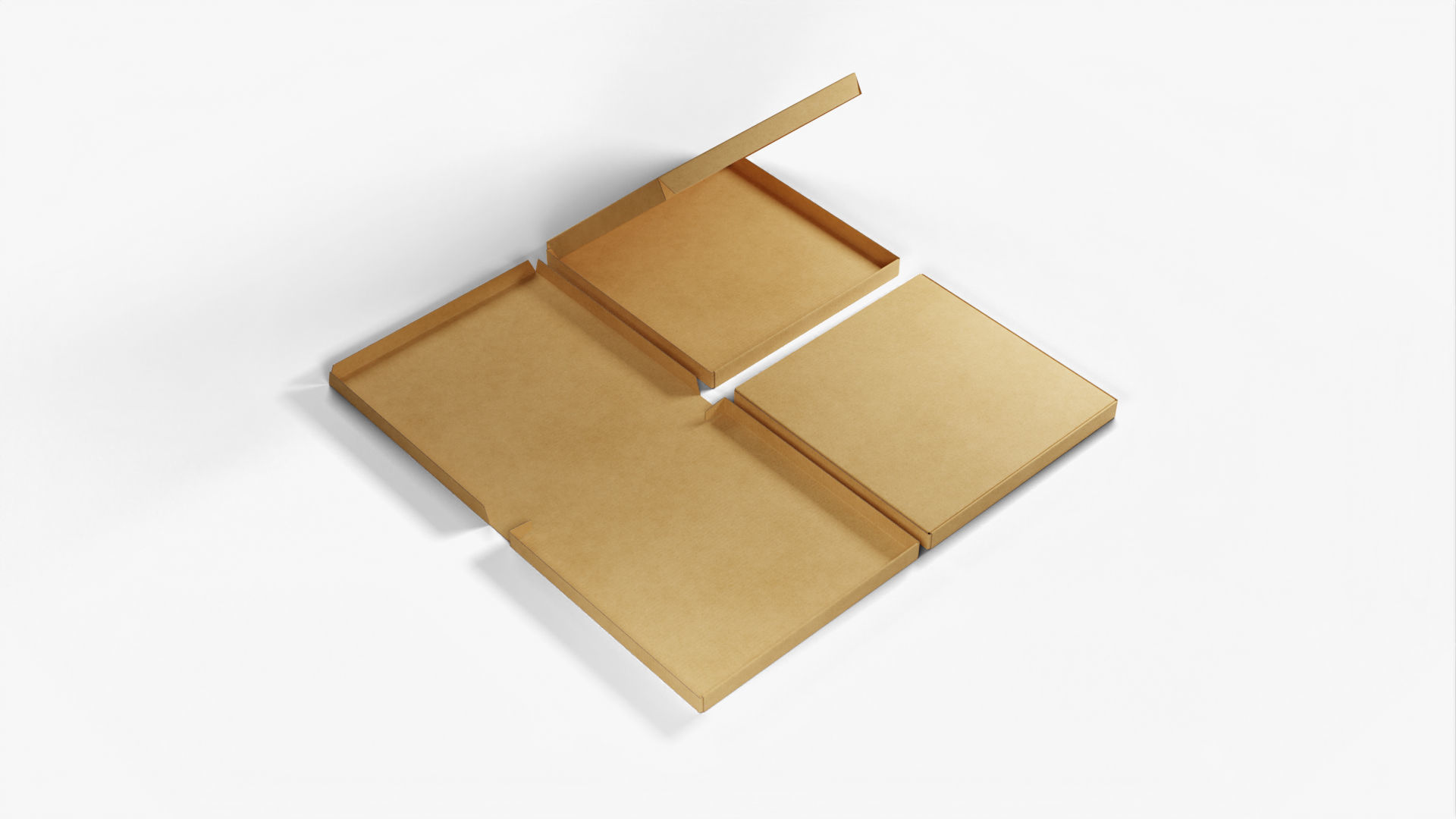 8-inch Pizza Boxes Kraft Paper Mockup 3D Model Collection_9