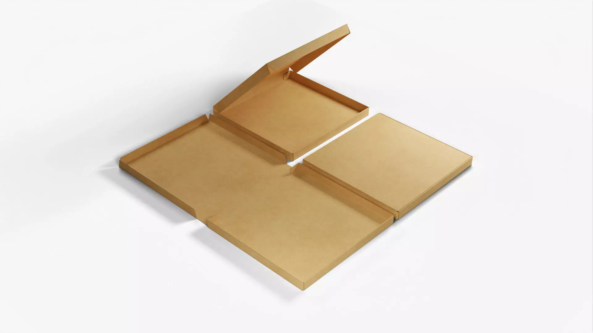 8-inch Pizza Boxes Kraft Paper Mockup 3D Model Collection_0