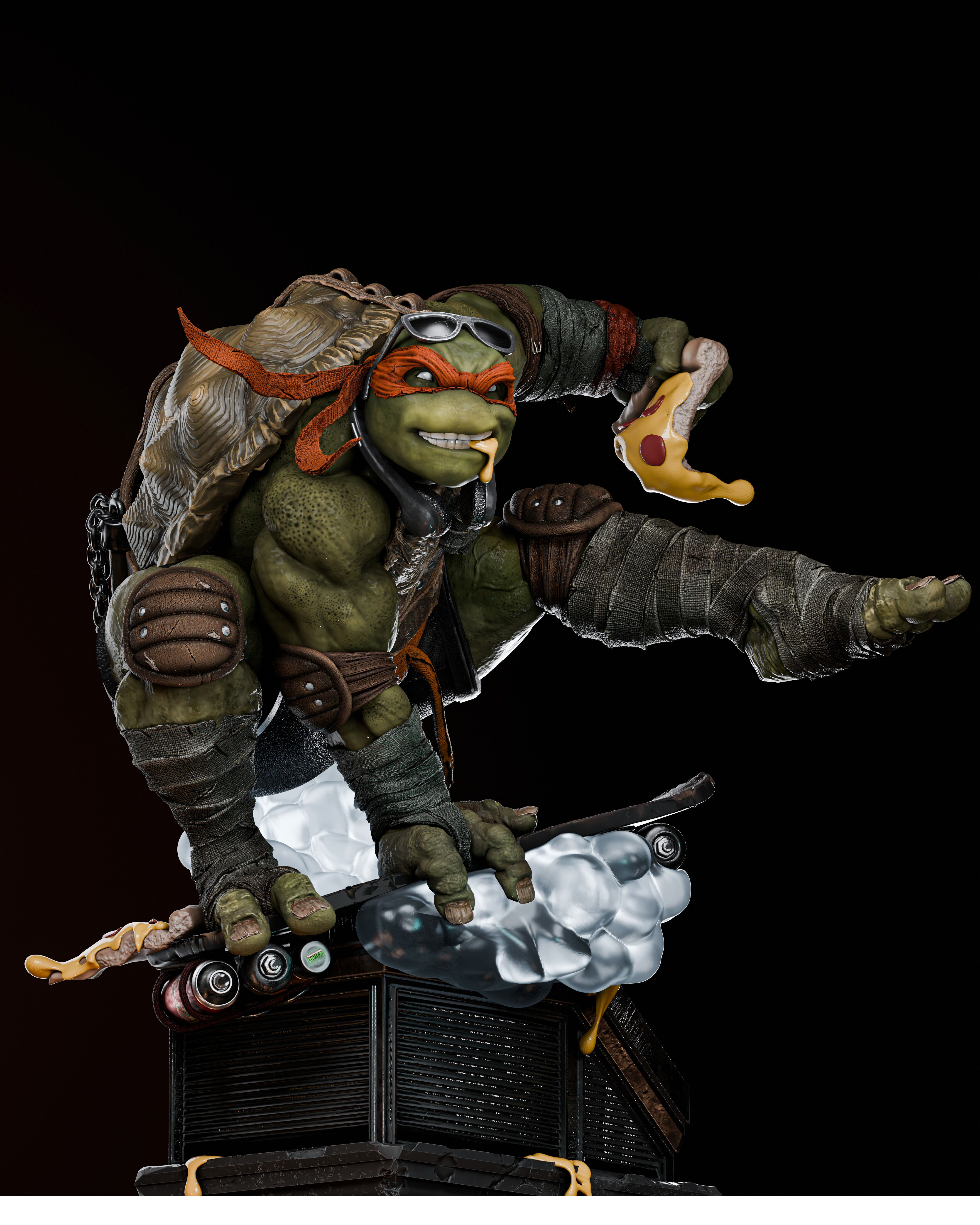 Michelangelo TMNT Tortuga Ninja - STL 3D print model_6