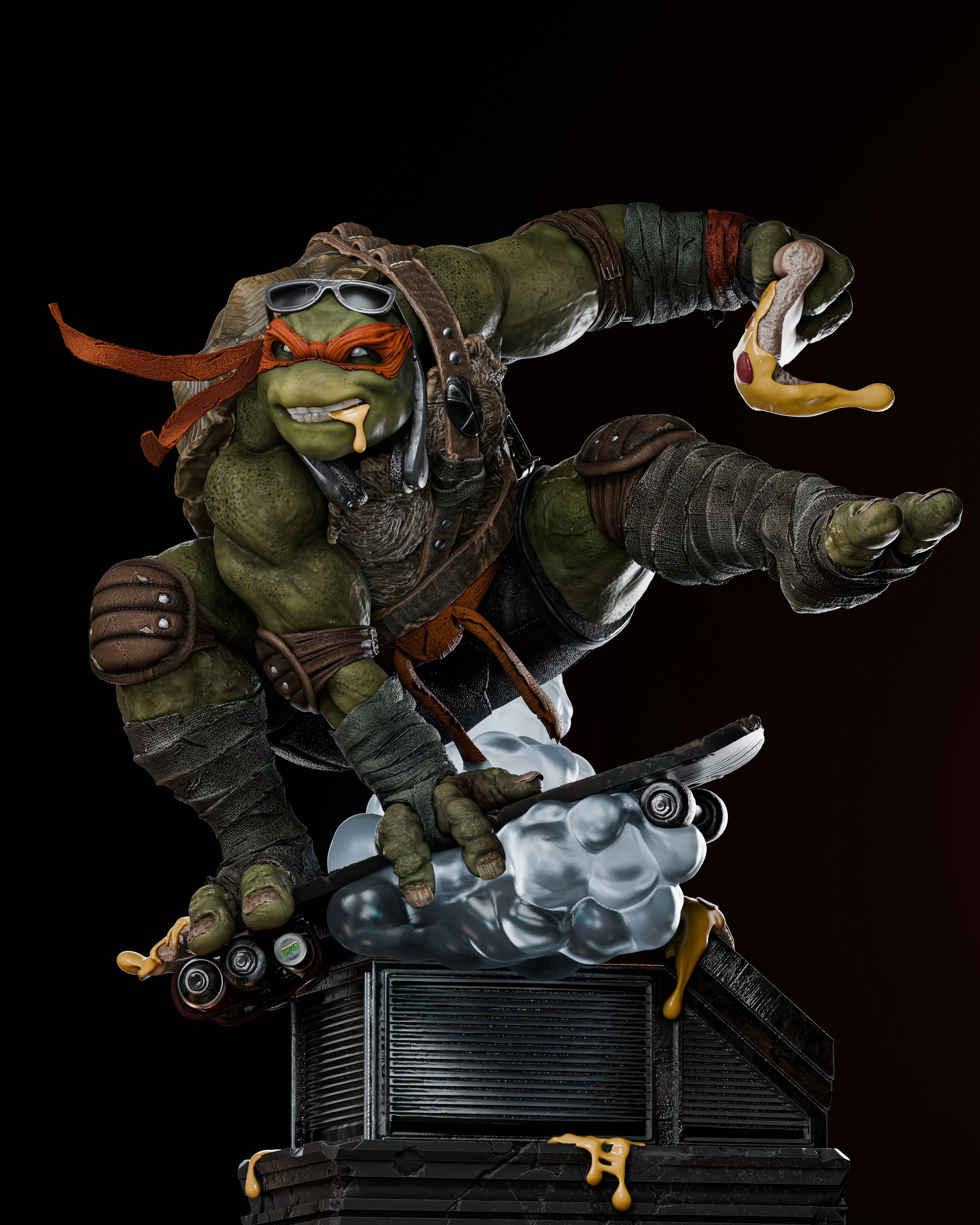 Michelangelo TMNT Tortuga Ninja - STL 3D print model_5