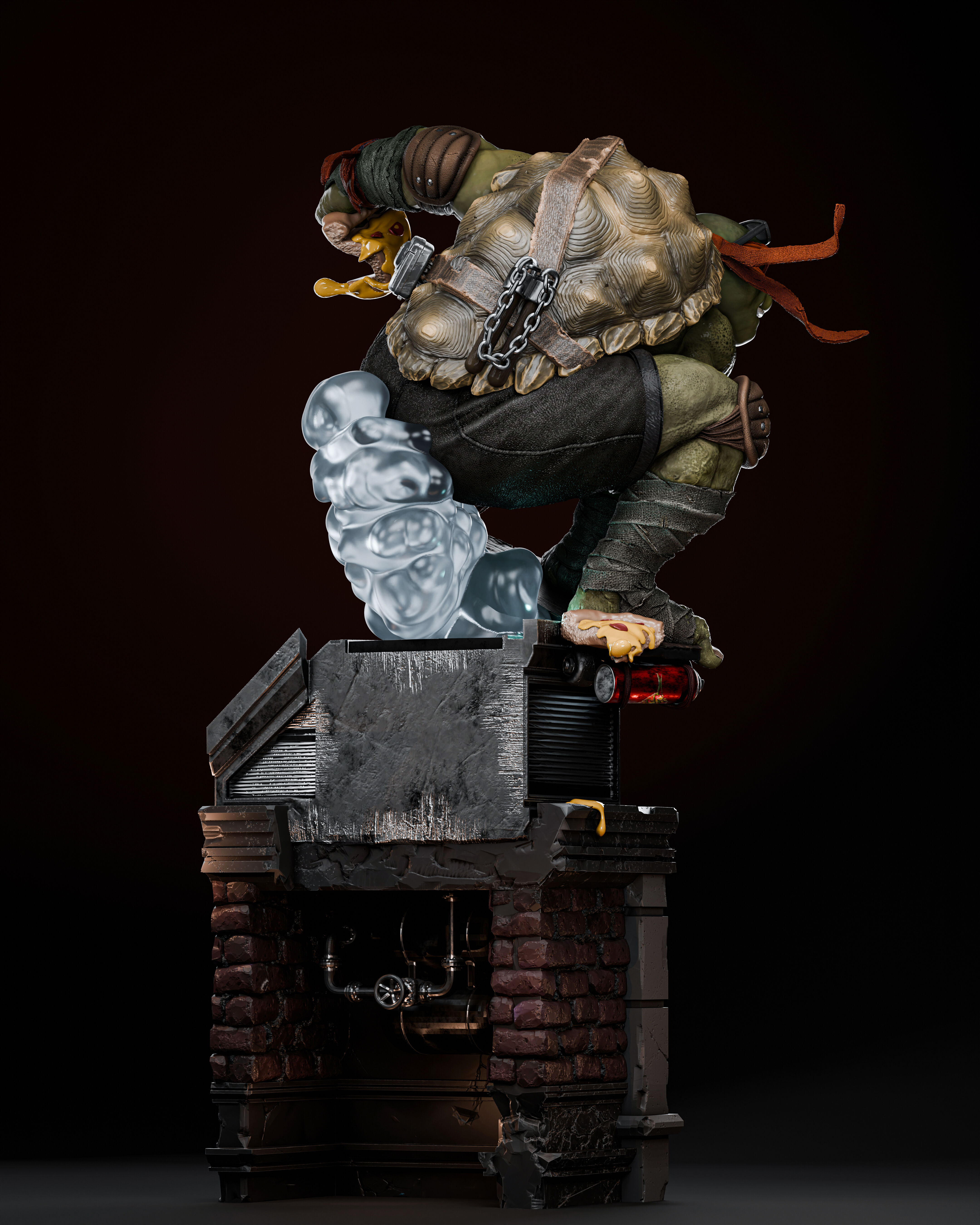Michelangelo TMNT Tortuga Ninja - STL 3D print model_2