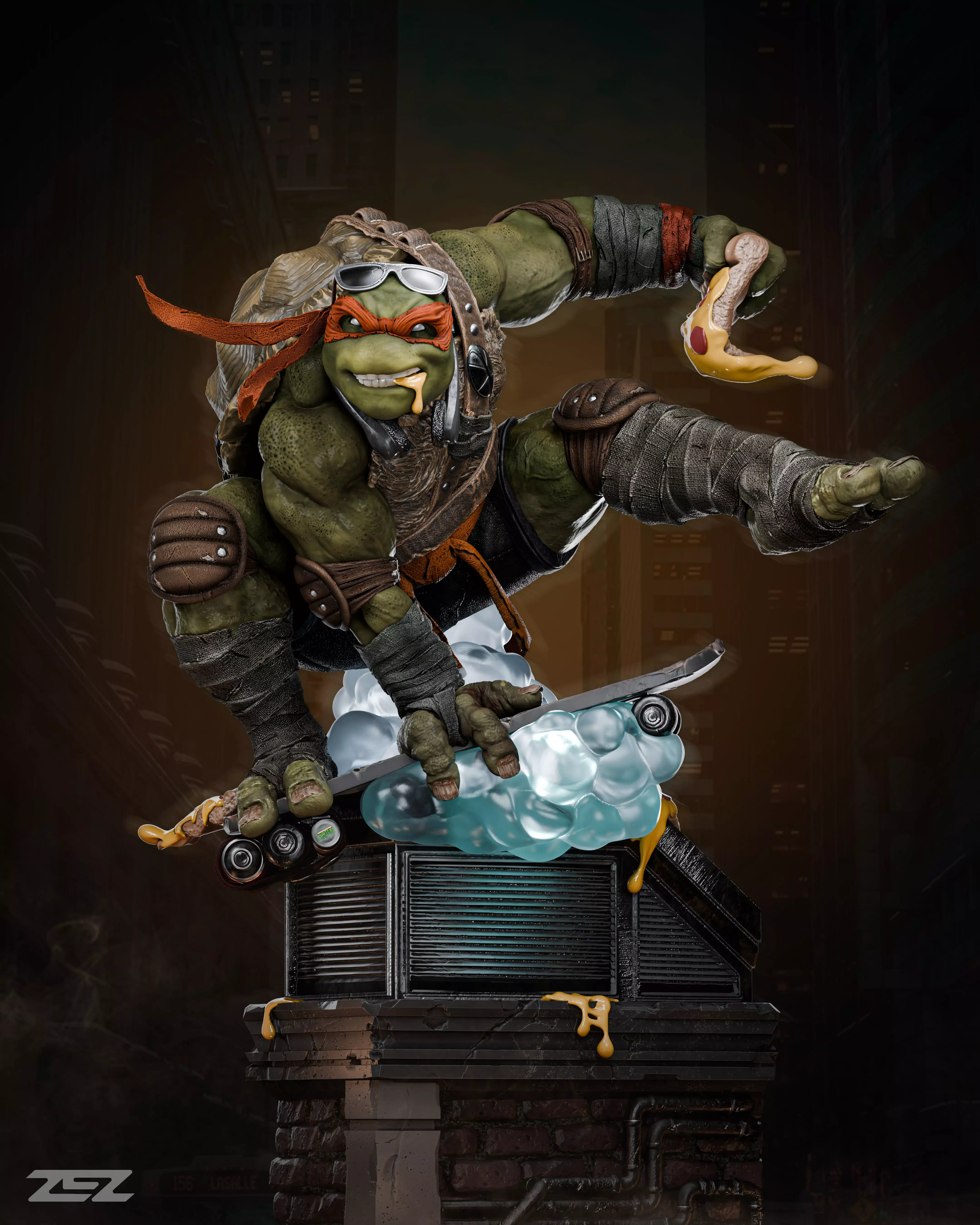 Michelangelo TMNT Tortuga Ninja - STL 3D print model_0