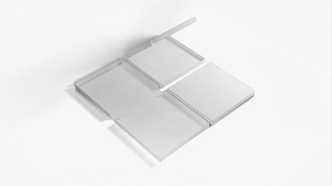 8-inch Pizza Boxes White Paper Mockup 3D Model Pack 5
