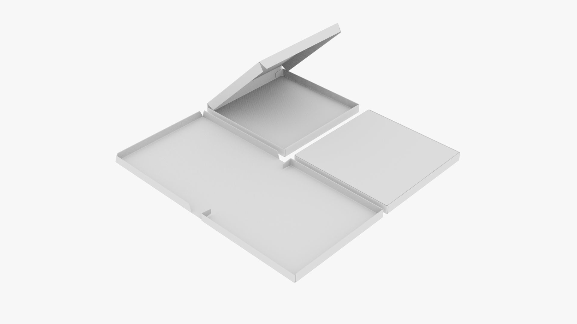 8-inch Pizza Boxes White Paper Mockup 3D Model Collection_12