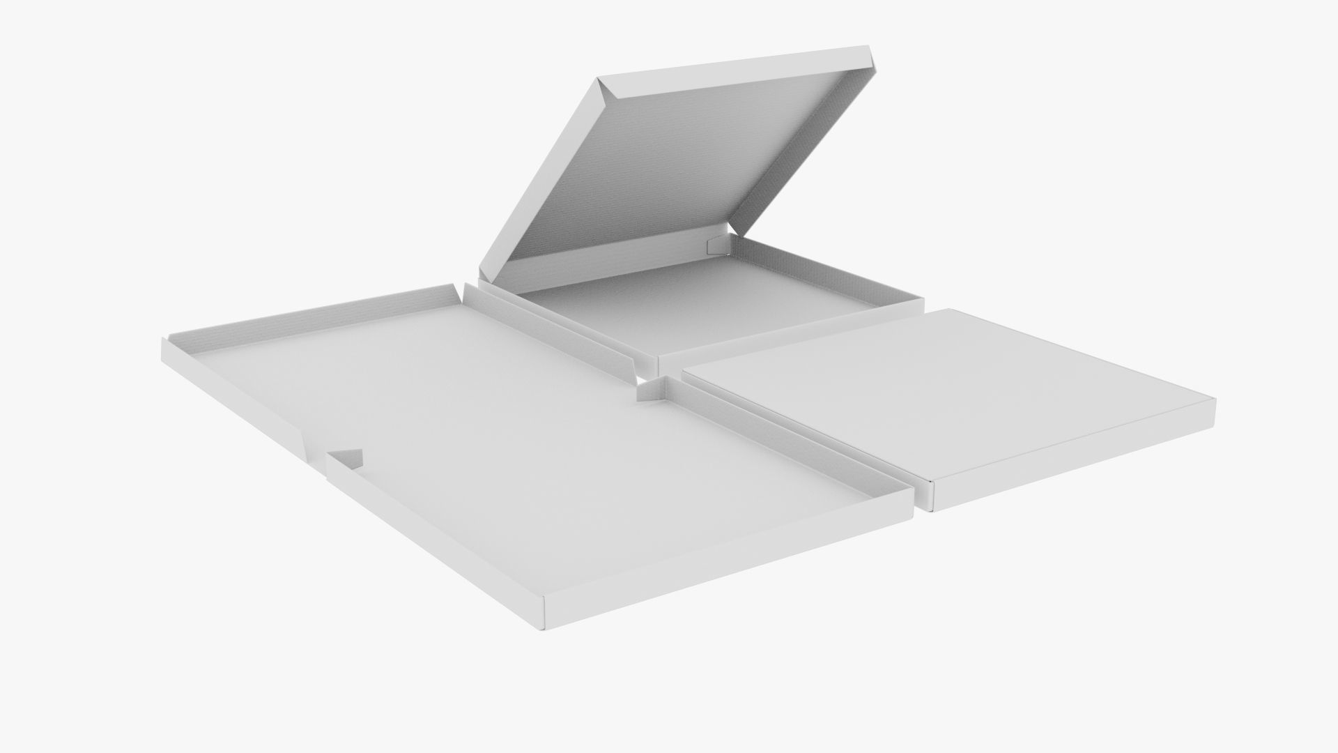 8-inch Pizza Boxes White Paper Mockup 3D Model Collection_13