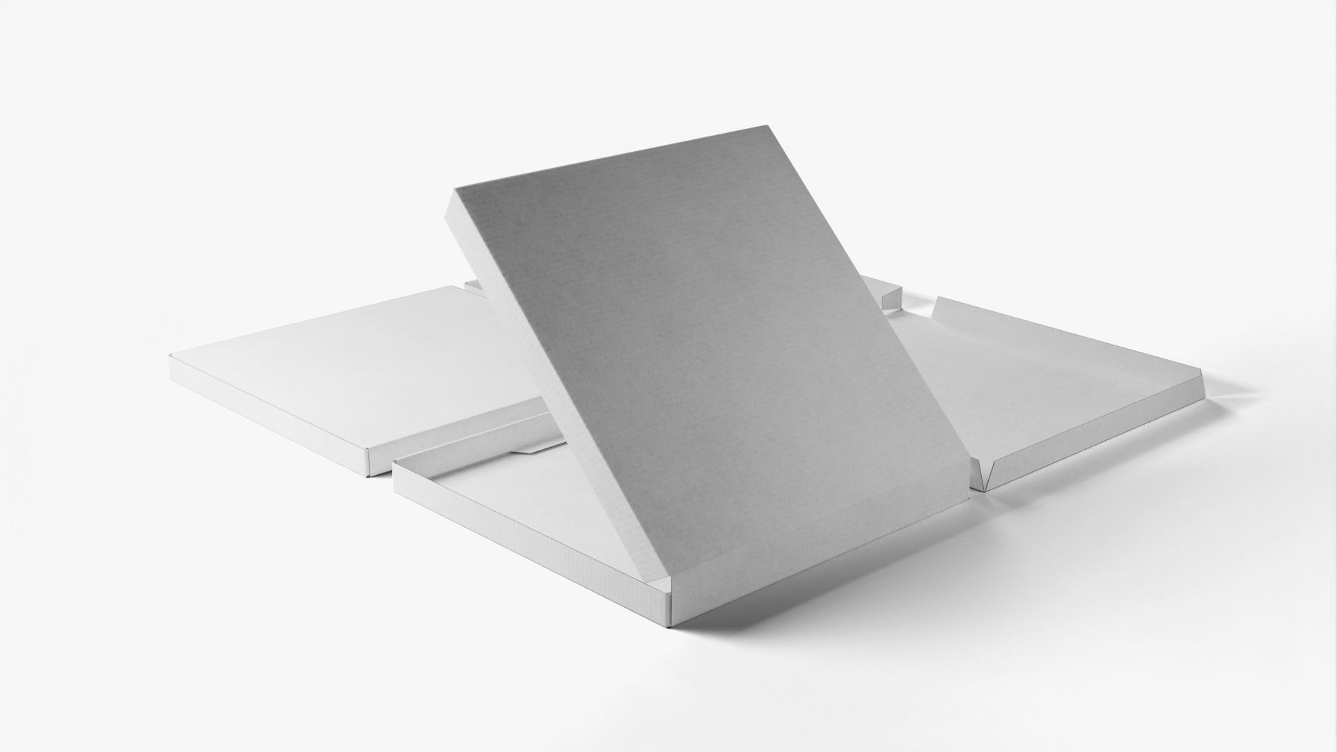 8-inch Pizza Boxes White Paper Mockup 3D Model Collection_9