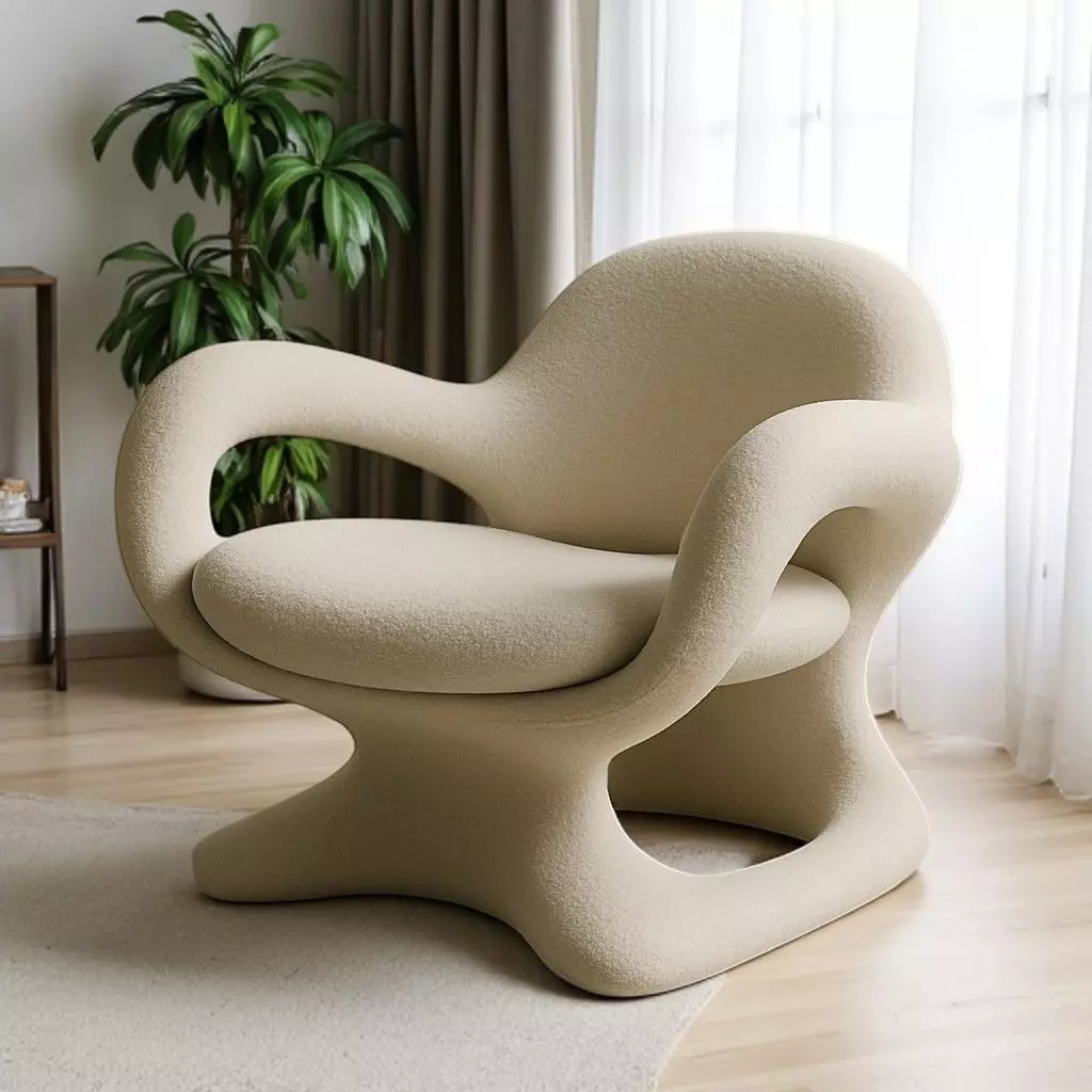 Sculptural Organic Modern Lounge Chair - 3D Model 3D model