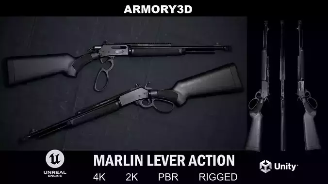 GAME READY MARLIN LEVER ACTION RIFLE PBR RIGGED