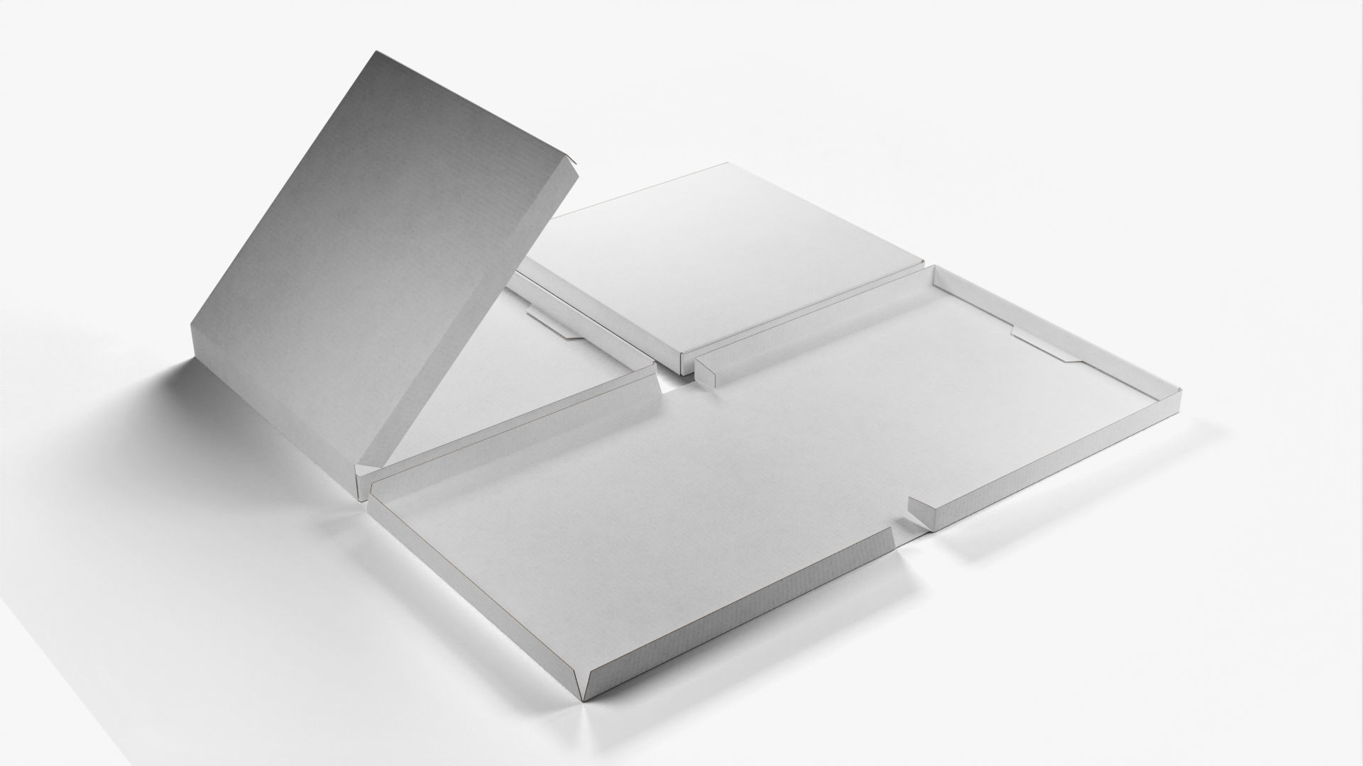 10-inch Pizza Boxes White Paper Mockup 3D Model Collection_11