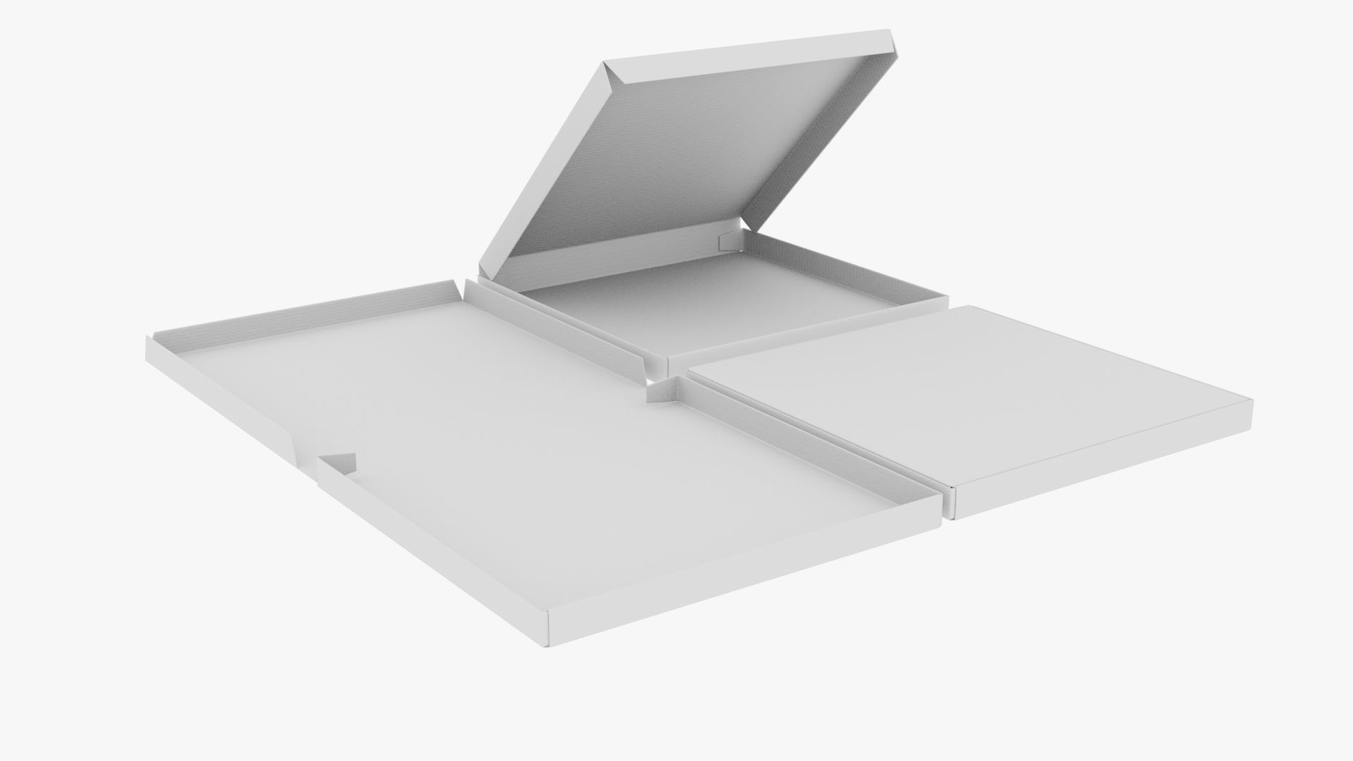 10-inch Pizza Boxes White Paper Mockup 3D Model Collection_13