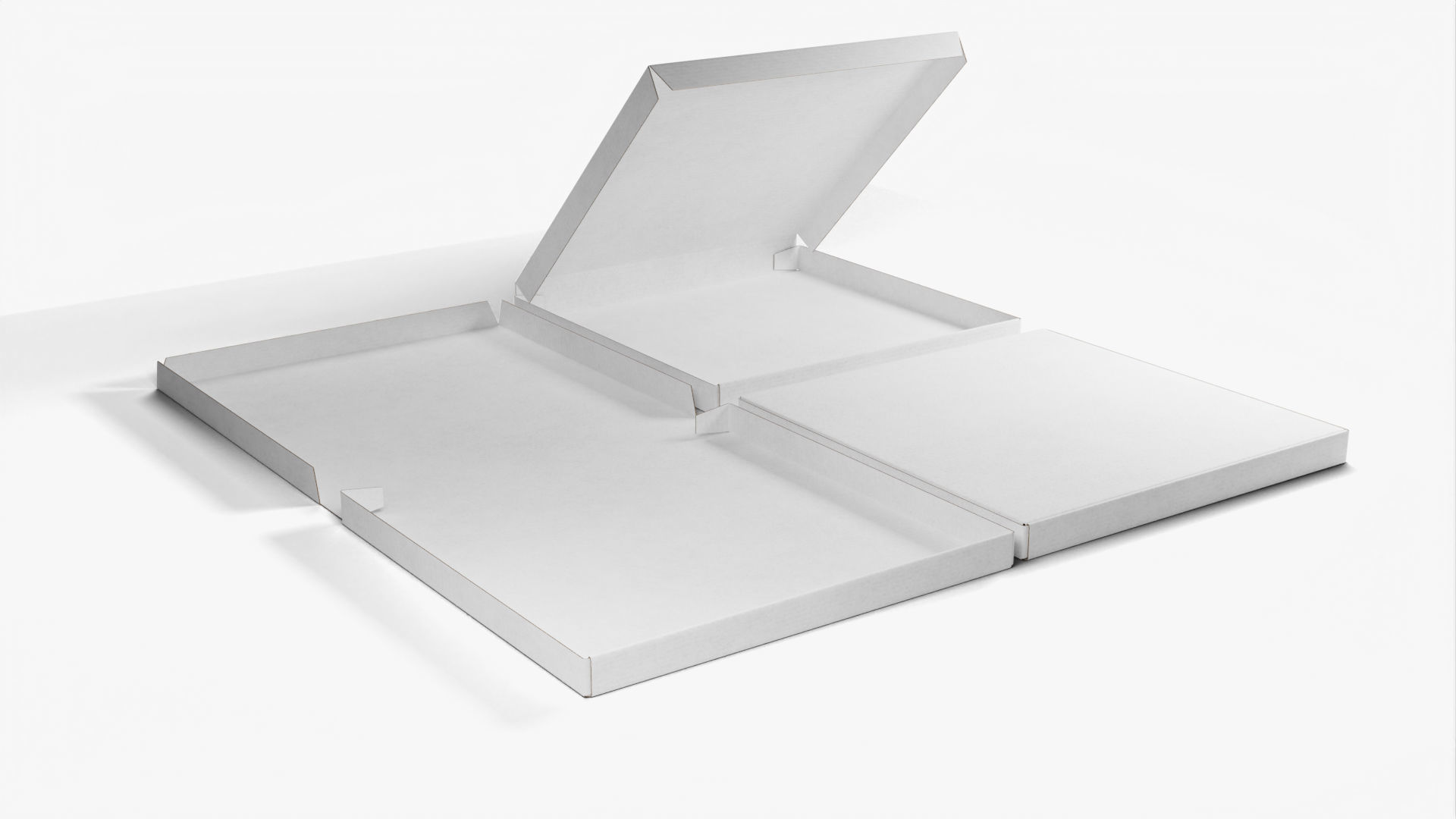 10-inch Pizza Boxes White Paper Mockup 3D Model Collection_8