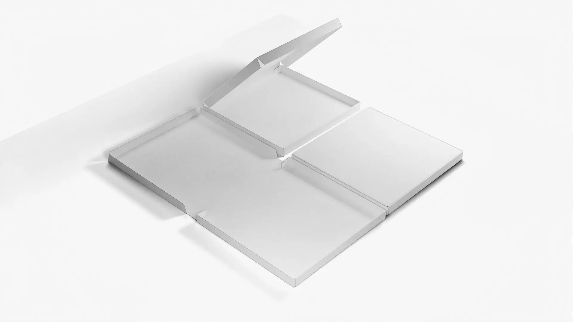 10-inch Pizza Boxes White Paper Mockup 3D Model Collection_0