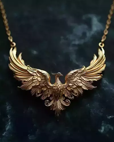 Phoenix 3D Pendant Rebirth Inspired Jewelry STL Model