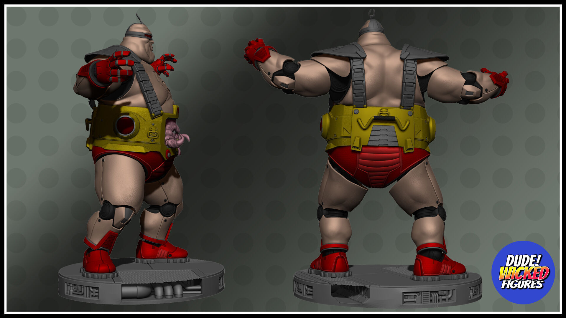 Krang with Android Body Basic Custom Figure 3D print model_3