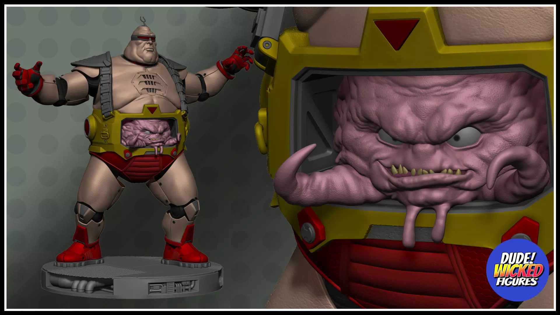 Krang with Android Body Basic Custom Figure 3D print model_0