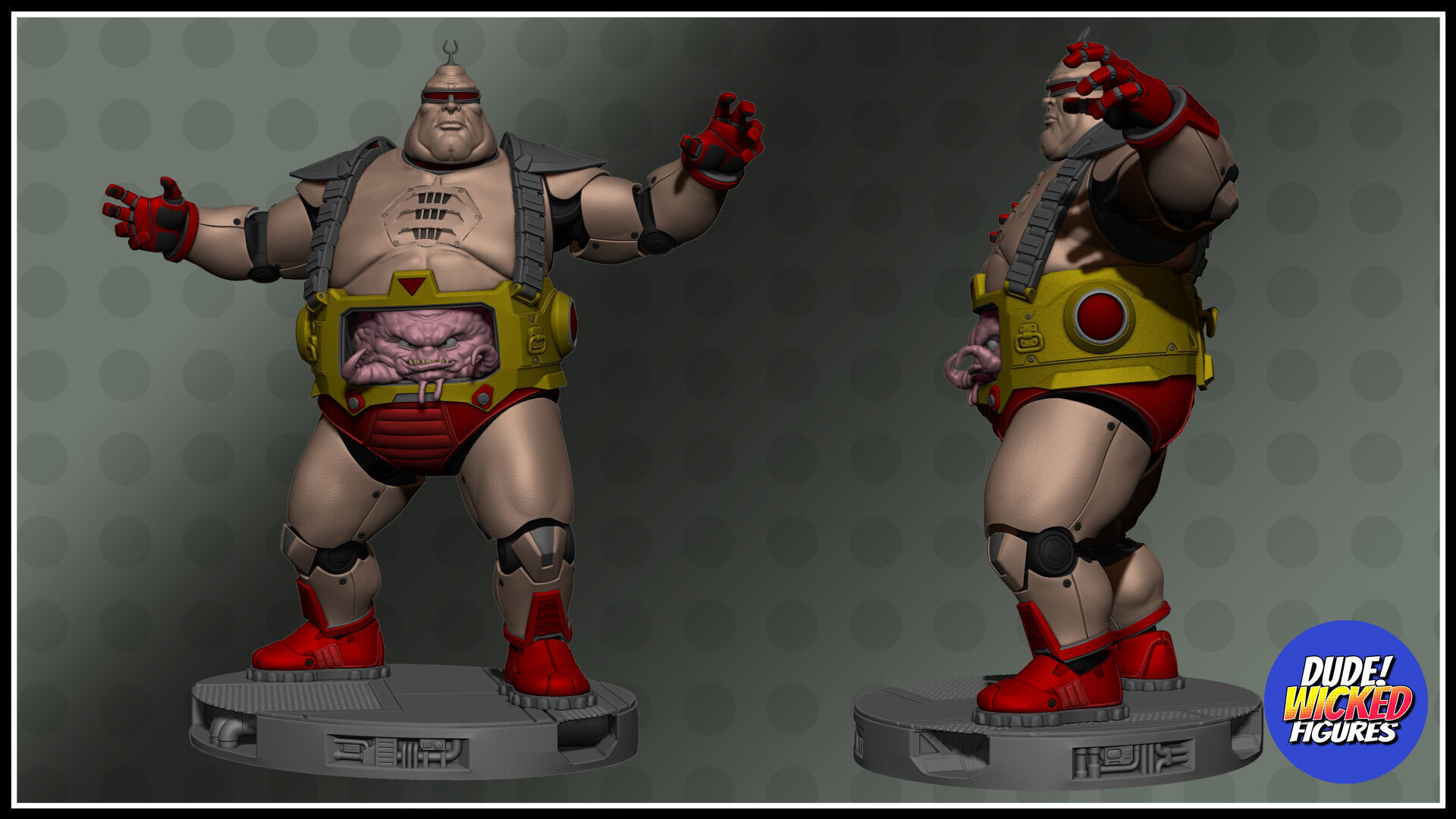 Krang with Android Body Basic Custom Figure 3D print model_2