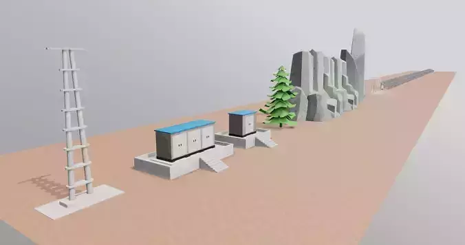 Low Poly Fixed System Solar Energy Pack