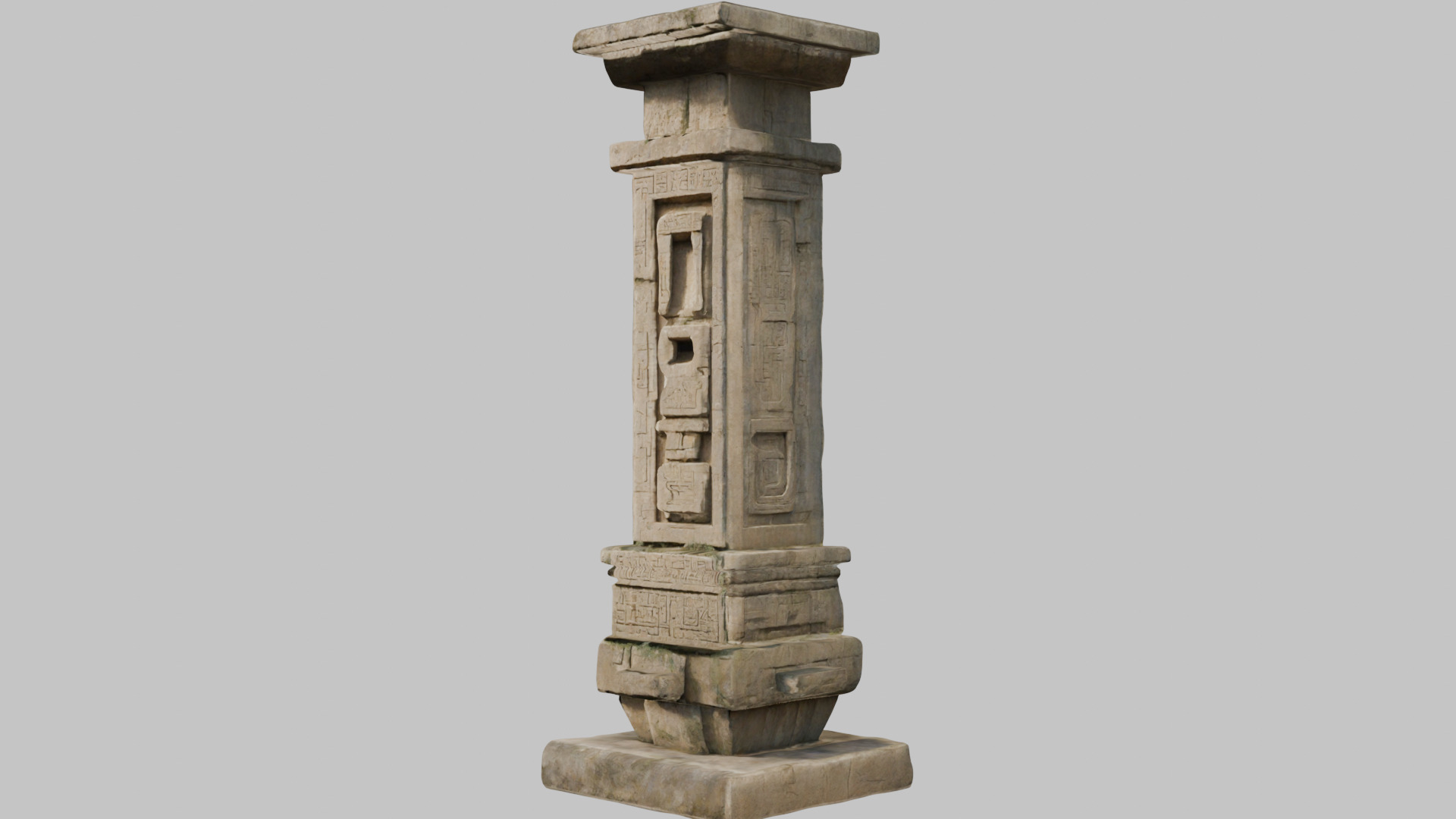 Ornate Stone Pillar - 3D Model Low-poly 3D model_7