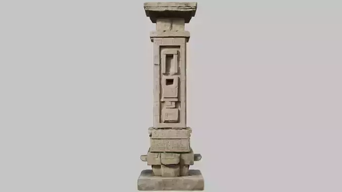 Ornate Stone Pillar - 3D Model