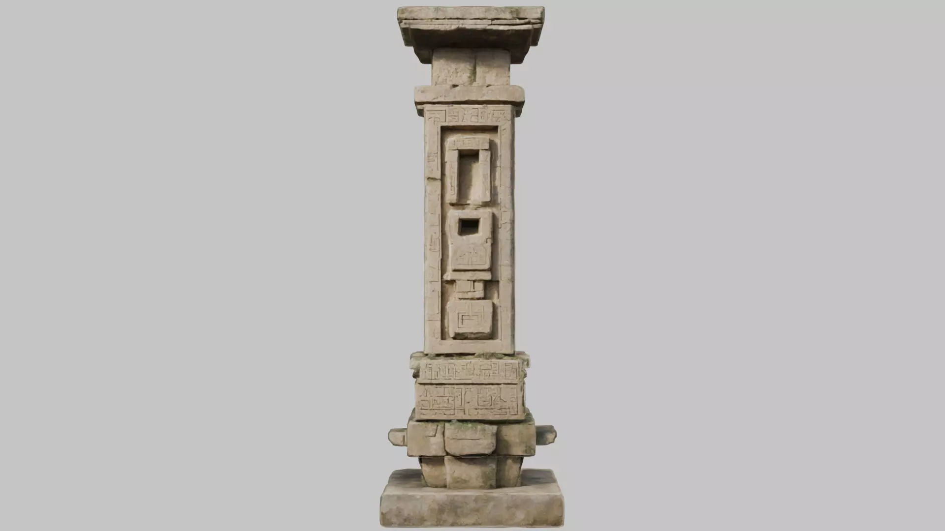 Ornate Stone Pillar - 3D Model Low-poly 3D model_0