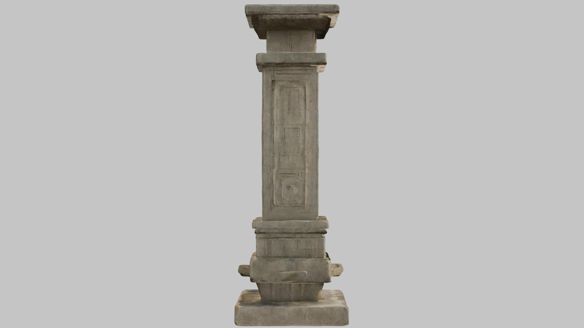 Ornate Stone Pillar - 3D Model Low-poly 3D model_2