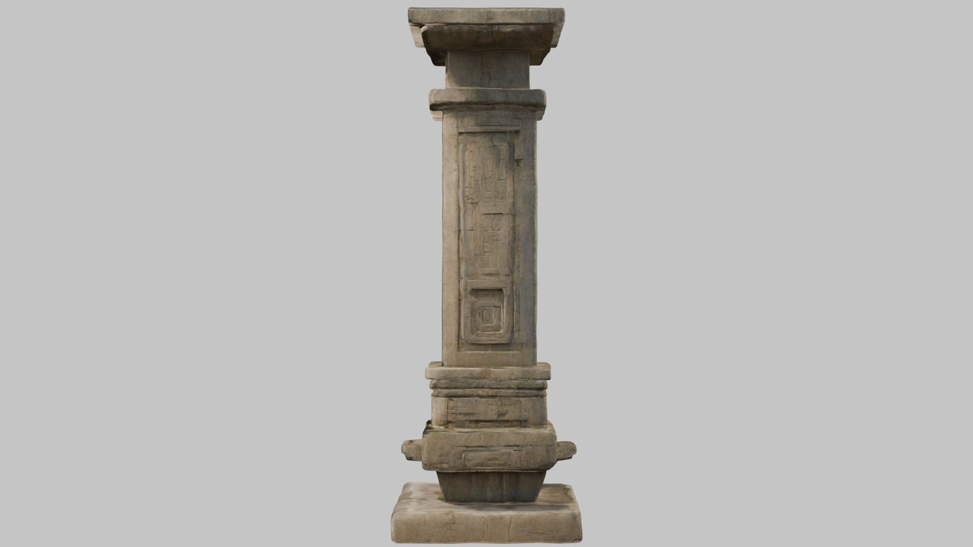 Ornate Stone Pillar - 3D Model Low-poly 3D model_6