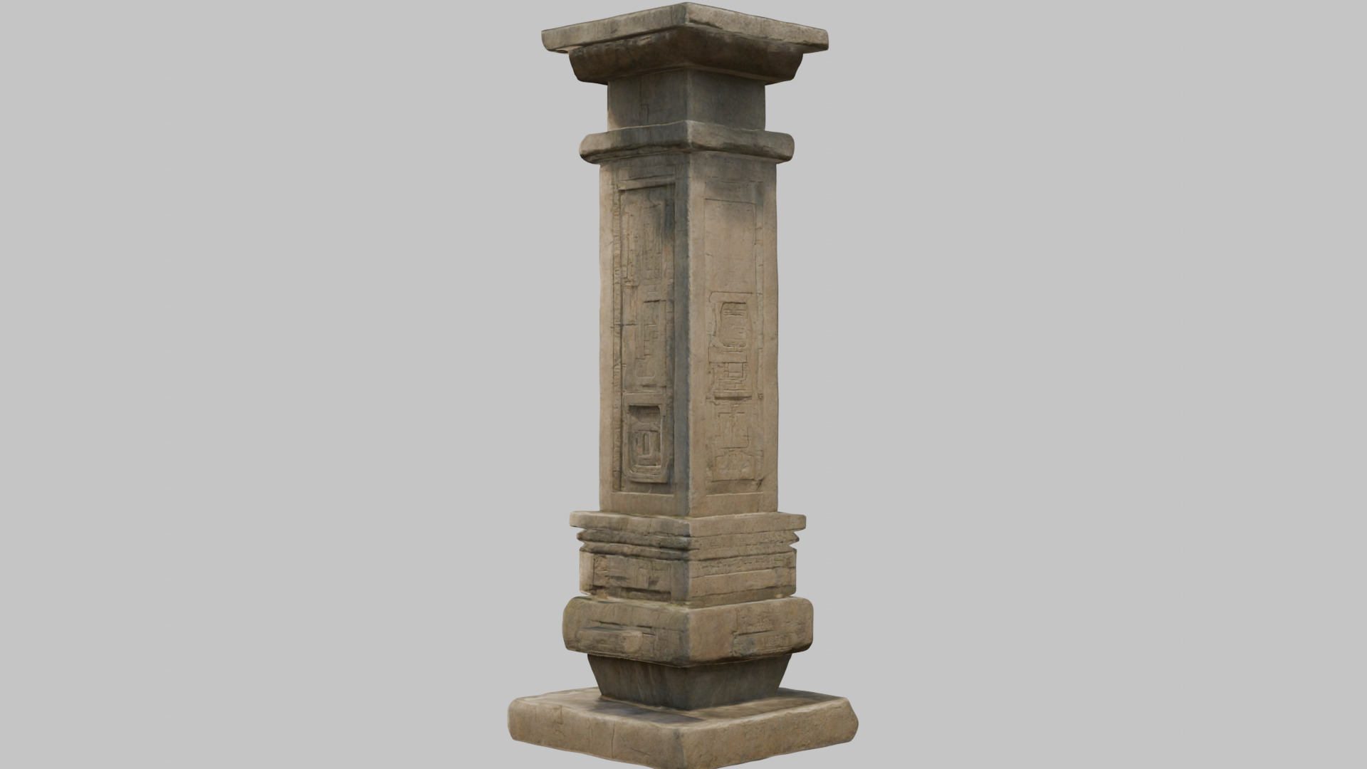 Ornate Stone Pillar - 3D Model Low-poly 3D model_5