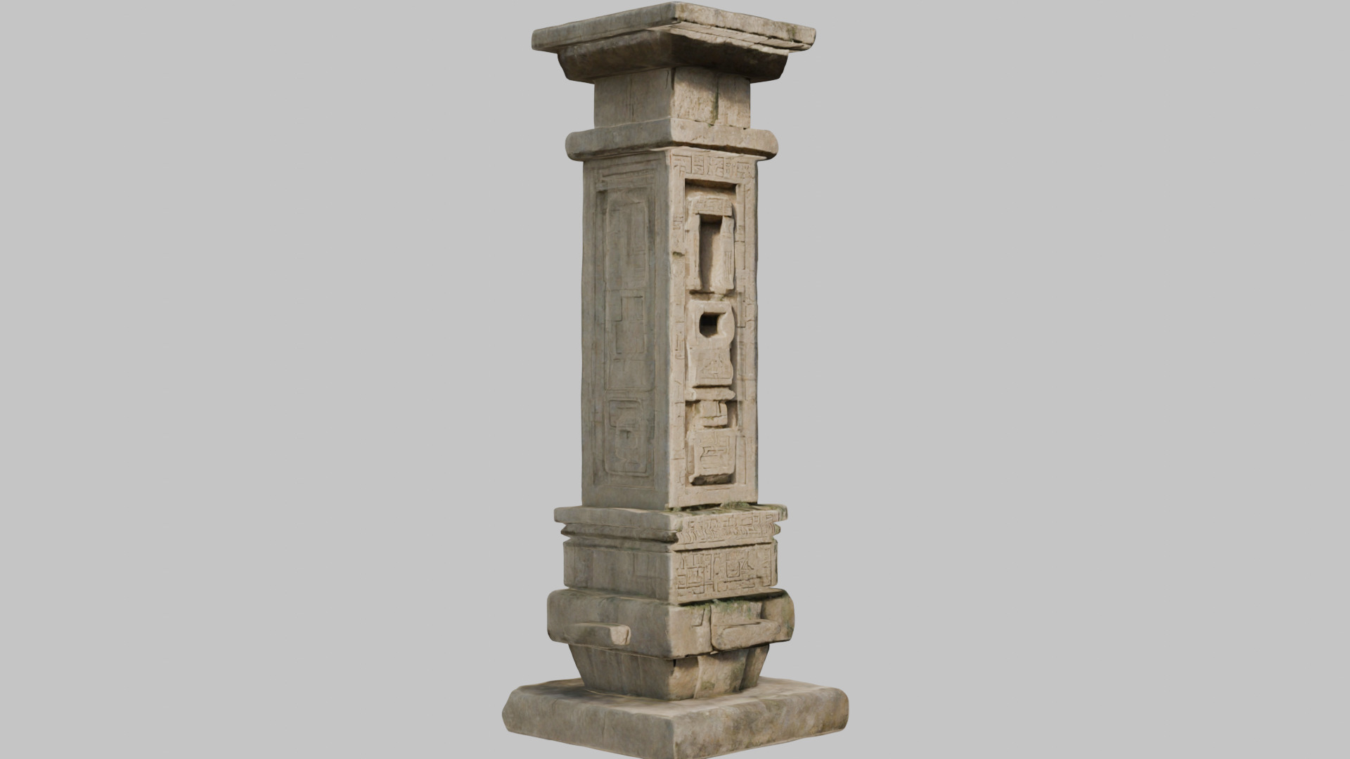 Ornate Stone Pillar - 3D Model Low-poly 3D model_1