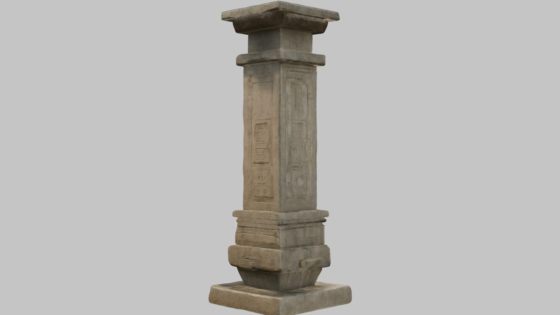 Ornate Stone Pillar - 3D Model Low-poly 3D model_3