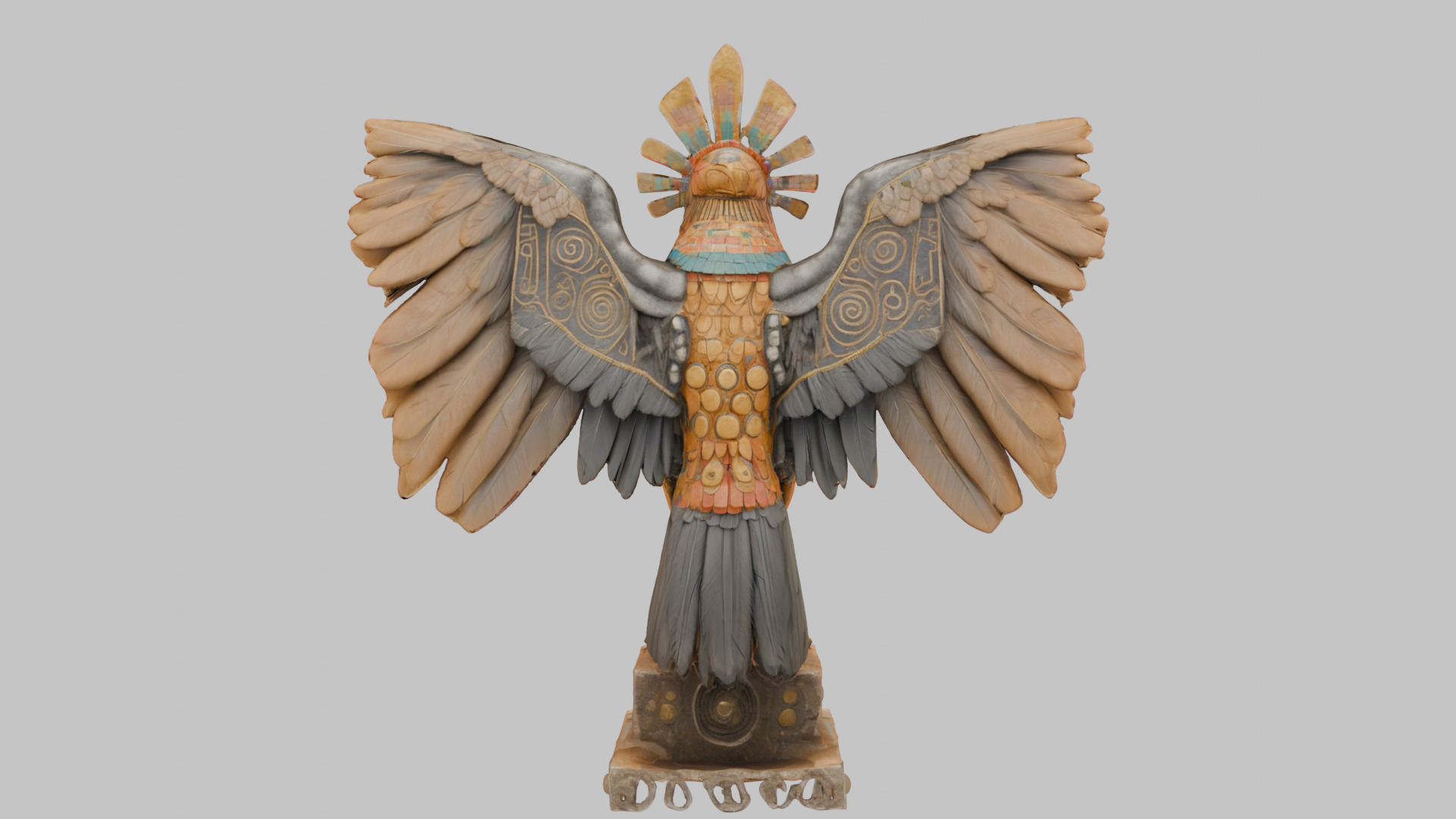 Rooster Statue Low-poly 3D model_4