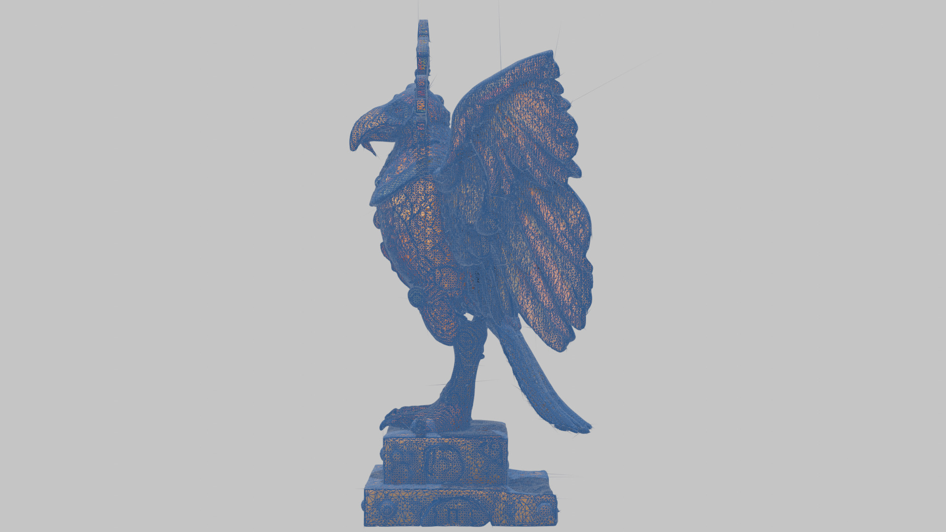 Rooster Statue Low-poly 3D model_17