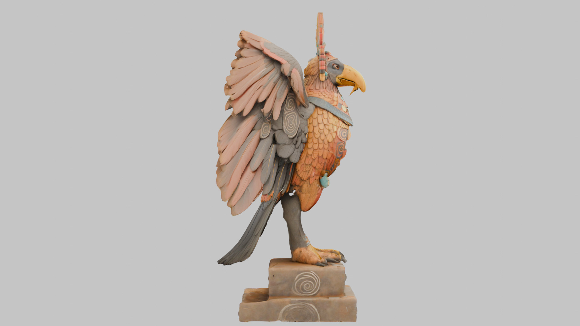 Rooster Statue Low-poly 3D model_2