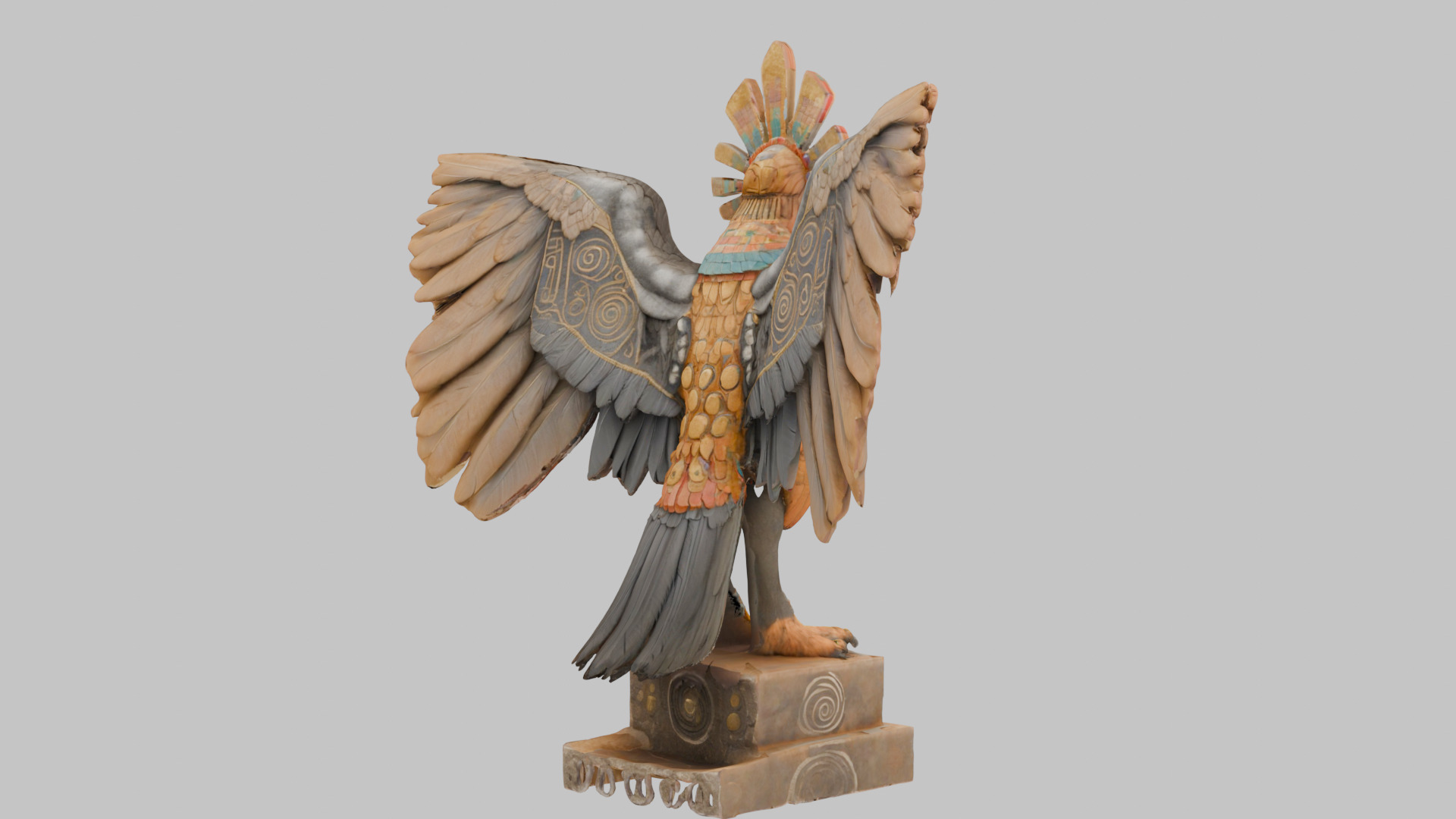 Rooster Statue Low-poly 3D model_3